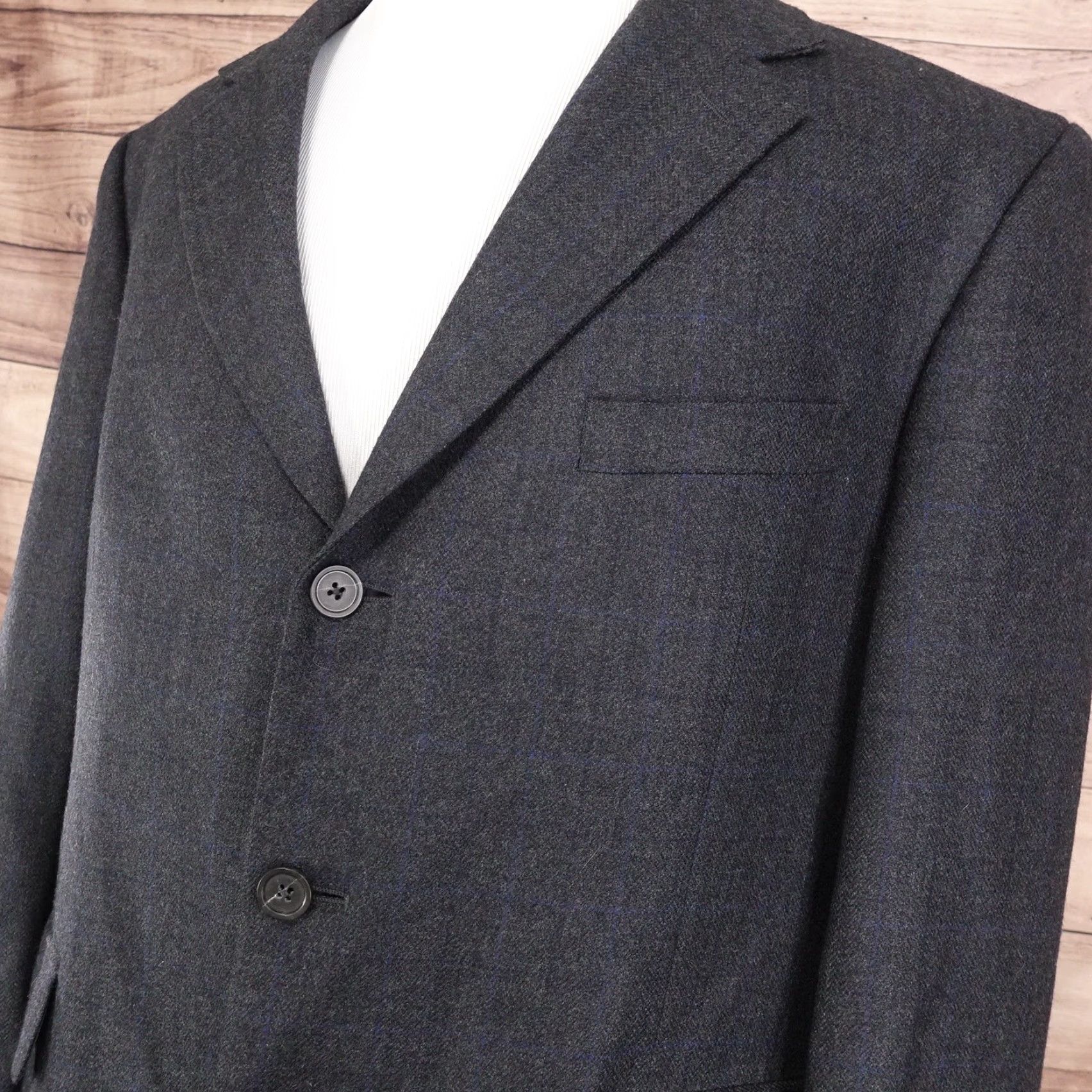 Stafford VINTAGE Stafford Men's Blazer 46R Wool Cashmere Classic Suit Jacket Gray Formal Business Size 46R - 3 Thumbnail