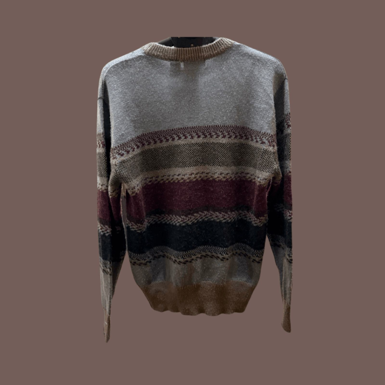 Vintage VTG Honors Striped Wool Blend Sweater | 80s Preppy Knit Size US L / EU 52-54 / 3 - 4 Thumbnail