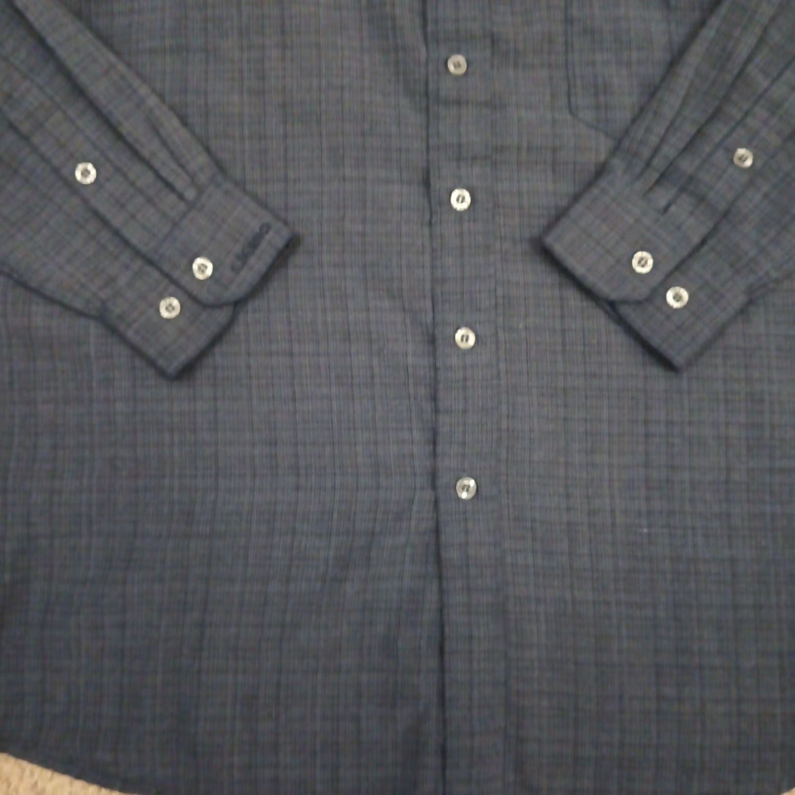Vintage Eterno Shirt Mens Size 16 Blue Plaid Long Sleeve Button Up Cotton Blend Size US L / EU 52-54 / 3 - 4 Thumbnail