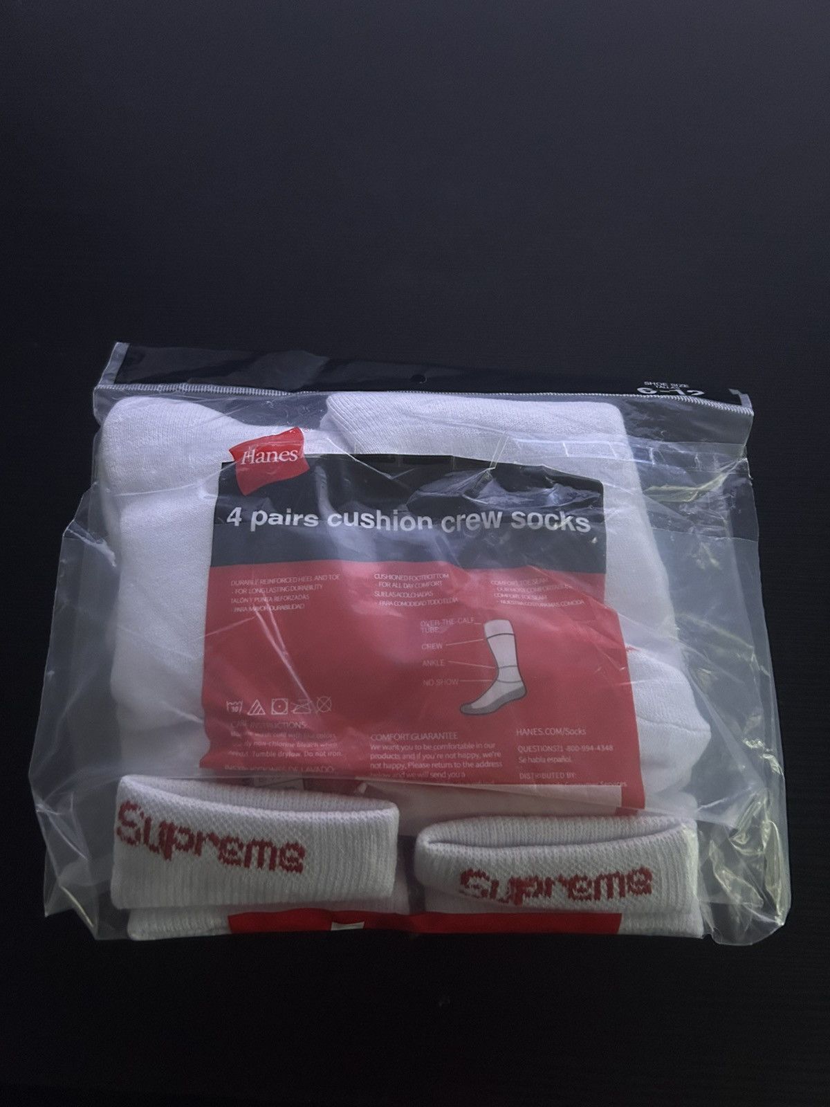 Hanes Supreme X Hanes Crew Socks (4 pack) Size ONE SIZE - 2 Thumbnail