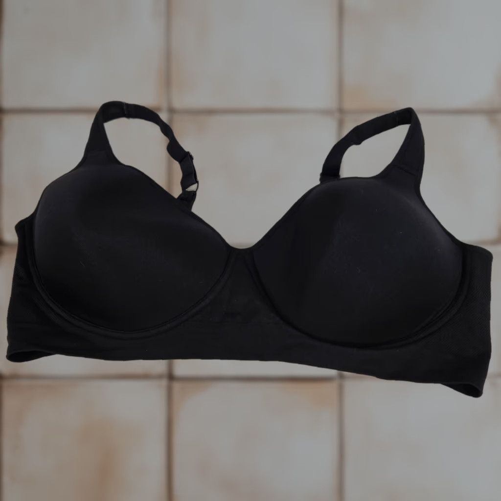 Vintage Truekind Wireless T-Shirt Bra 4Xl Black Lightly Lined Adjustable Straps Womens