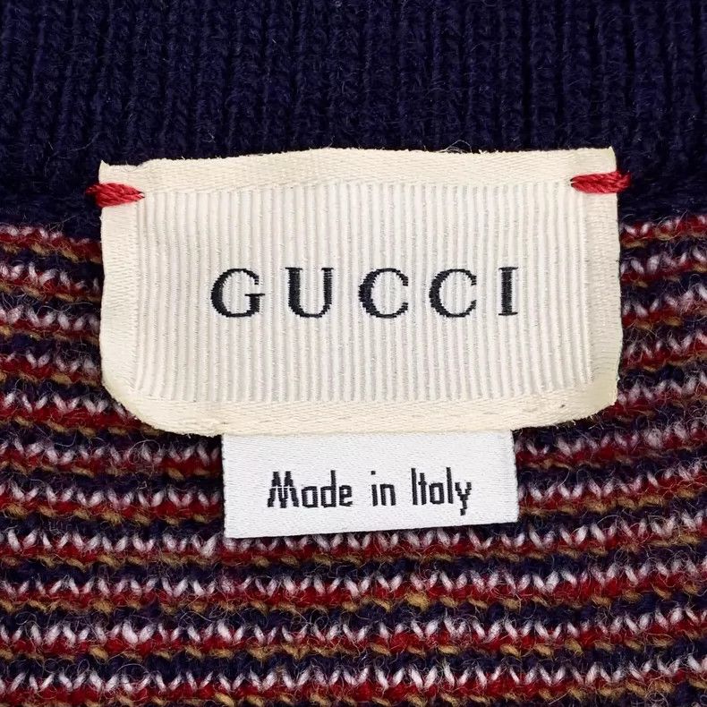 Gucci Gucci Size 10 Color-blocked striped pony inlaid wool V-nec Size US S / EU 44-46 / 1 - 5 Thumbnail