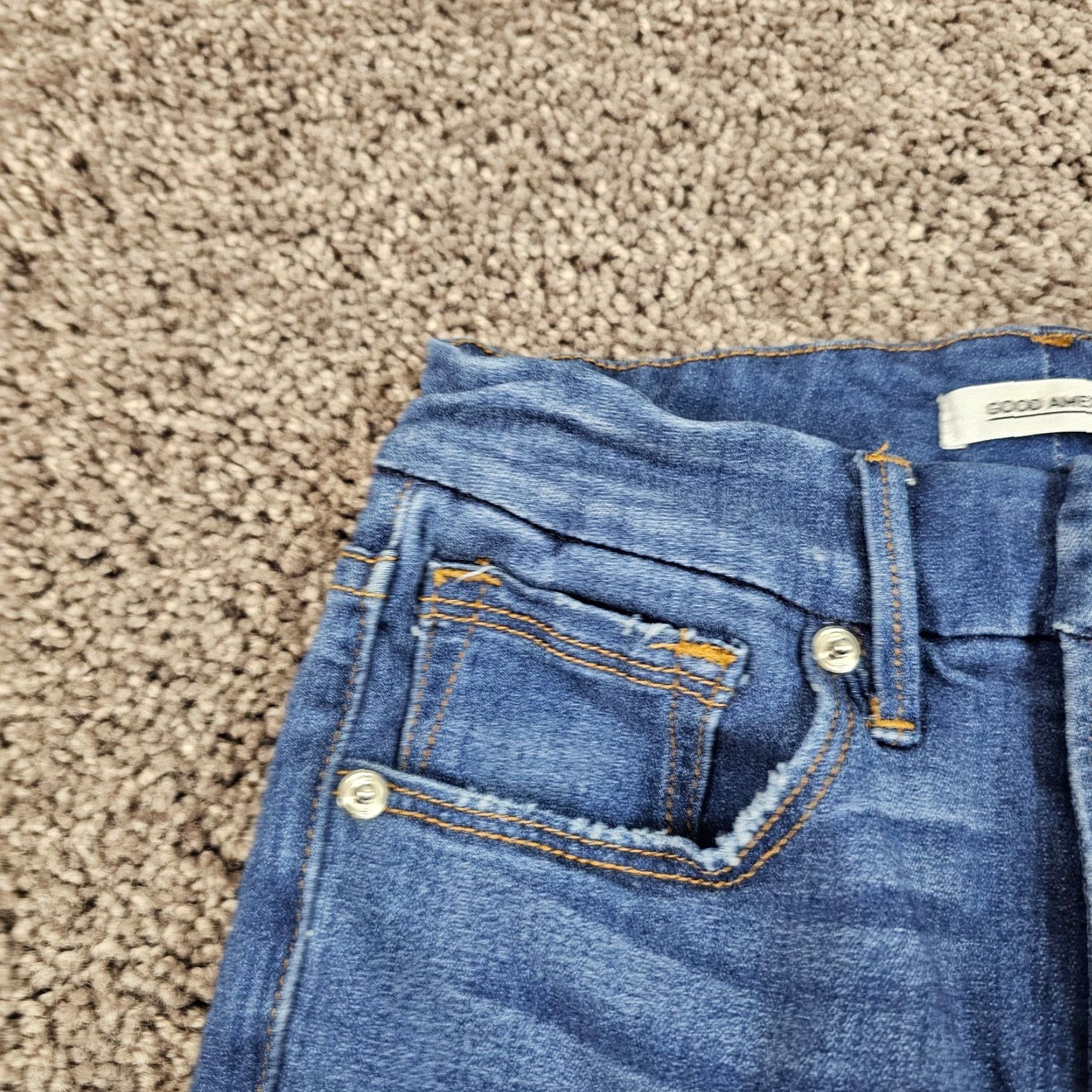 Good American Good American Jeans Women 24 Skinny Mid Rise Distressed Blue Good Waist Stretch 27 Inseam Size 42" / US 20 - 3 Thumbnail