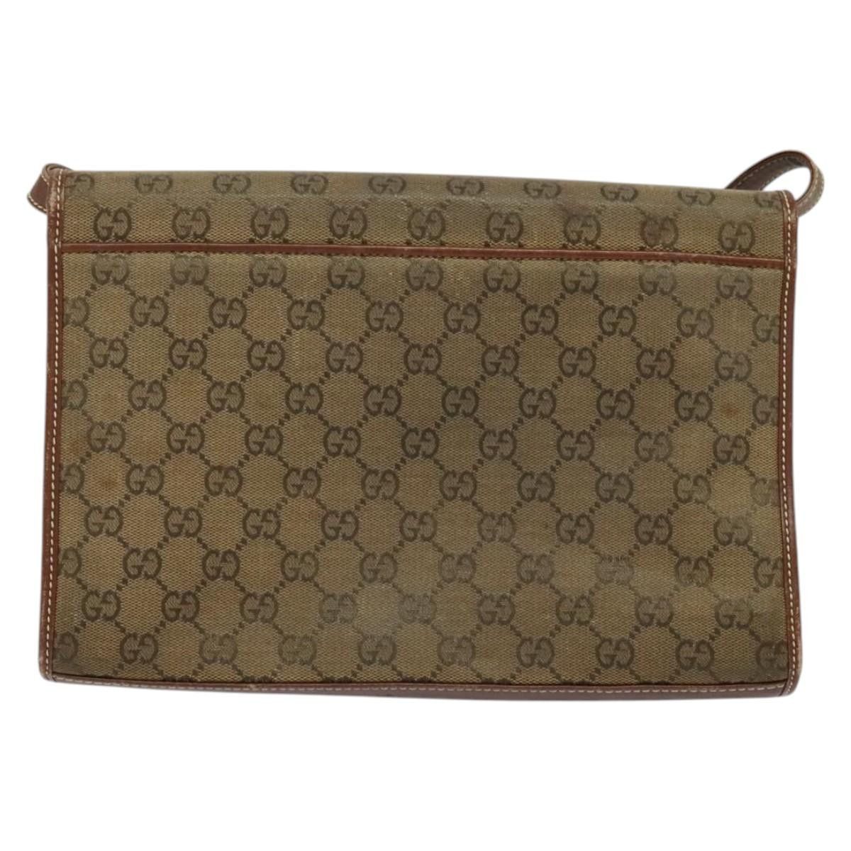 Gucci GUCCI GG Canvas Shoulder Bag Brown Gold 004 49 004 49 Size ONE SIZE - 3 Thumbnail