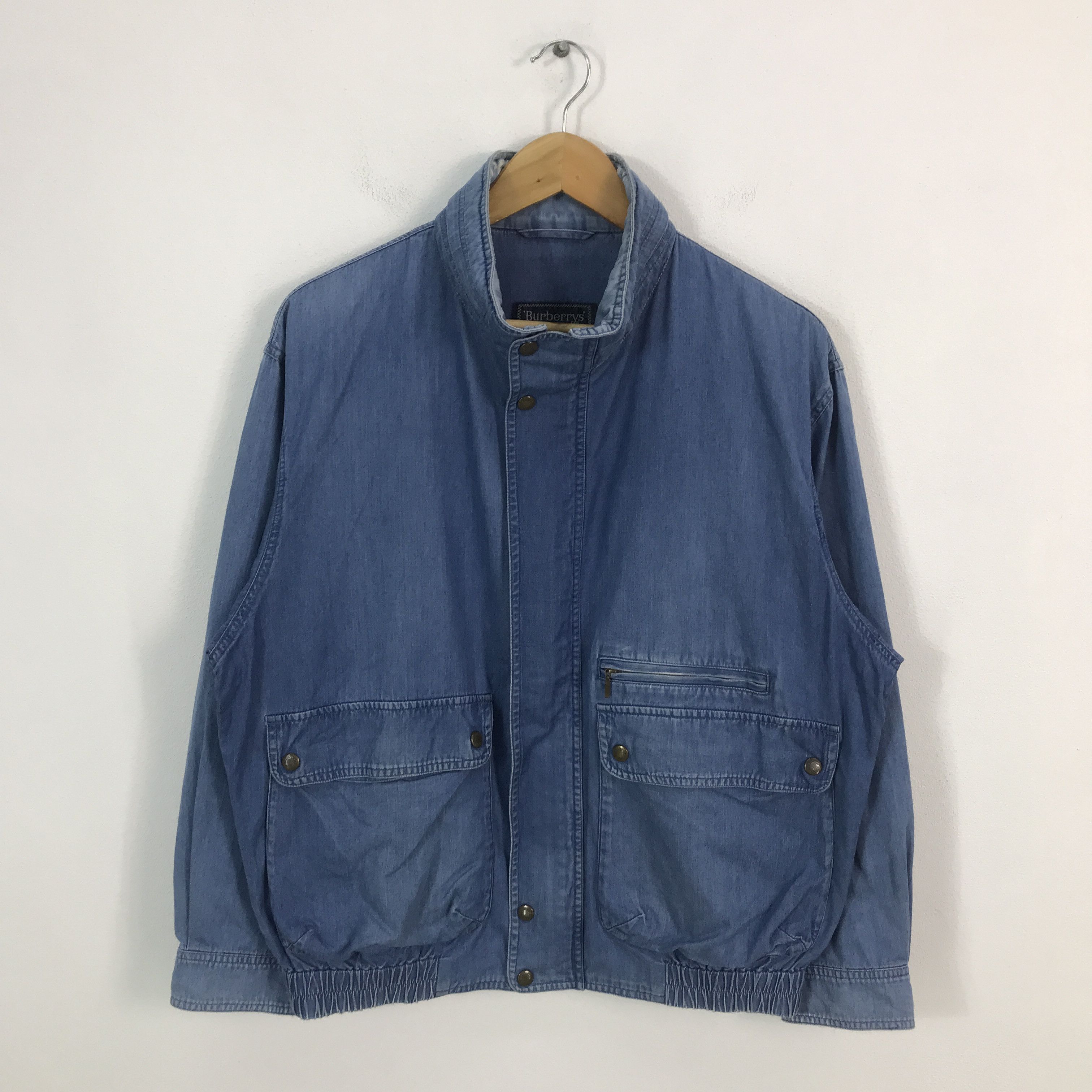 Burberry × Vintage burberrys Japan design Blue jacket distressed collar Size US L / EU 52-54 / 3 - 1 Thumbnail