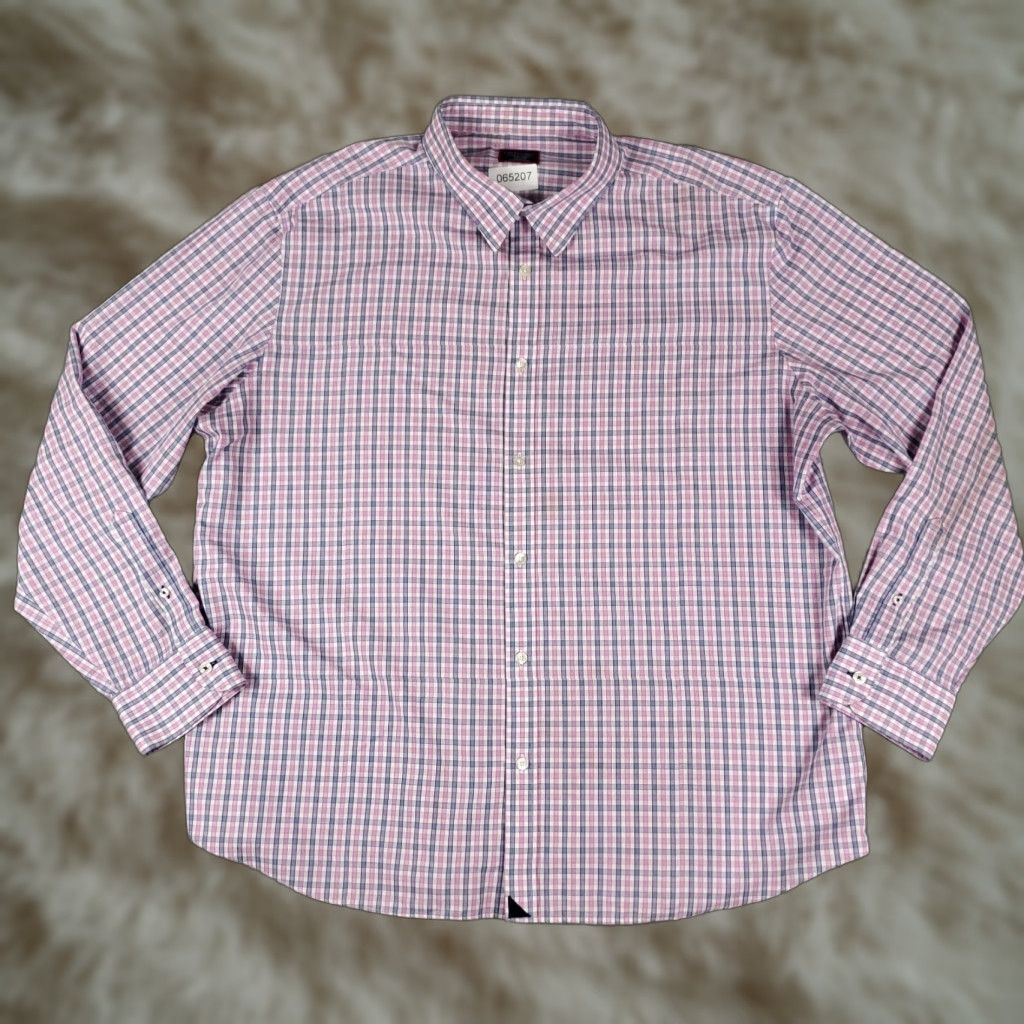 UNTUCKit UNTUCKit Shirt Mens 3XL Pink Plaid Button-Up Long Sleeve Casual Business Formal Workwear Size US XXL / EU 58 / 5 - 1 Thumbnail