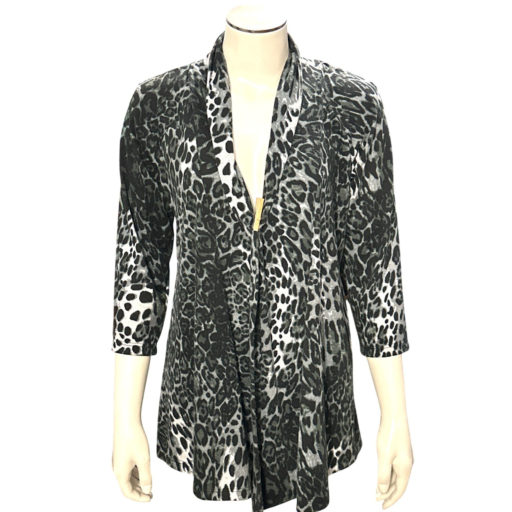 Other AB Studio Leopard Print Cardigan Black Gray Medium Lightweig Size M / US 6-8 / IT 42-44 - 1 Thumbnail