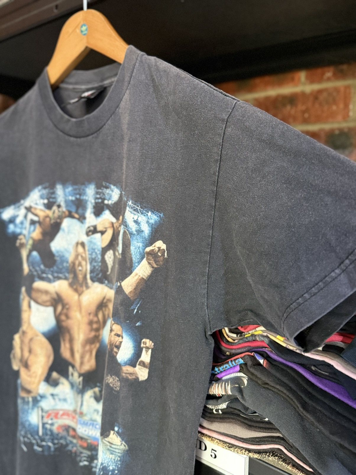 WWF Vintage ECW Raw Smack Down Wrestling Backhit Sun Faded Tee Size US L / EU 52-54 / 3 - 12 Thumbnail