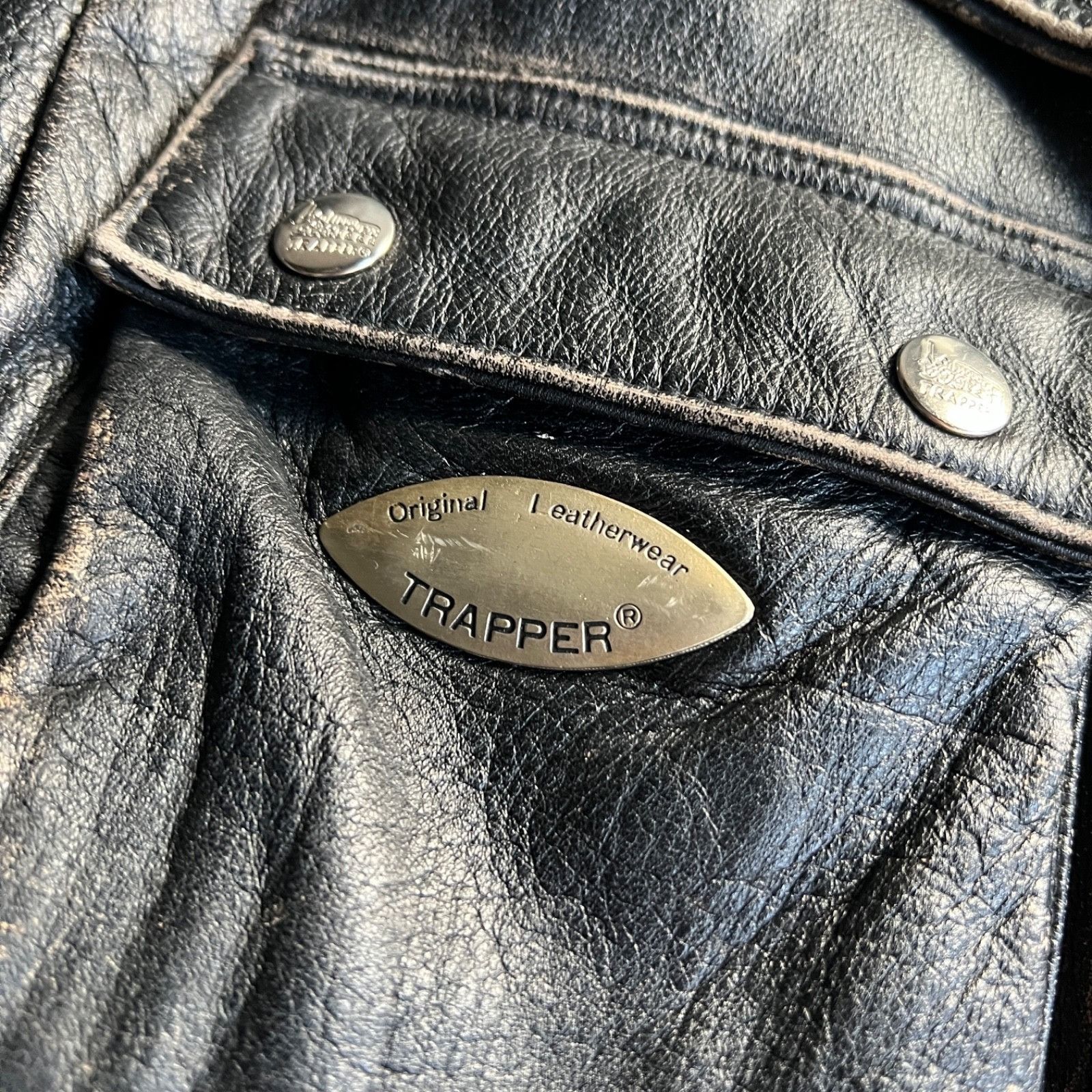 Leather Trapper Leather Vintage Jacket Biker Moto Heavyweight 9774AC Size US M / EU 48-50 / 2 - 7 Thumbnail