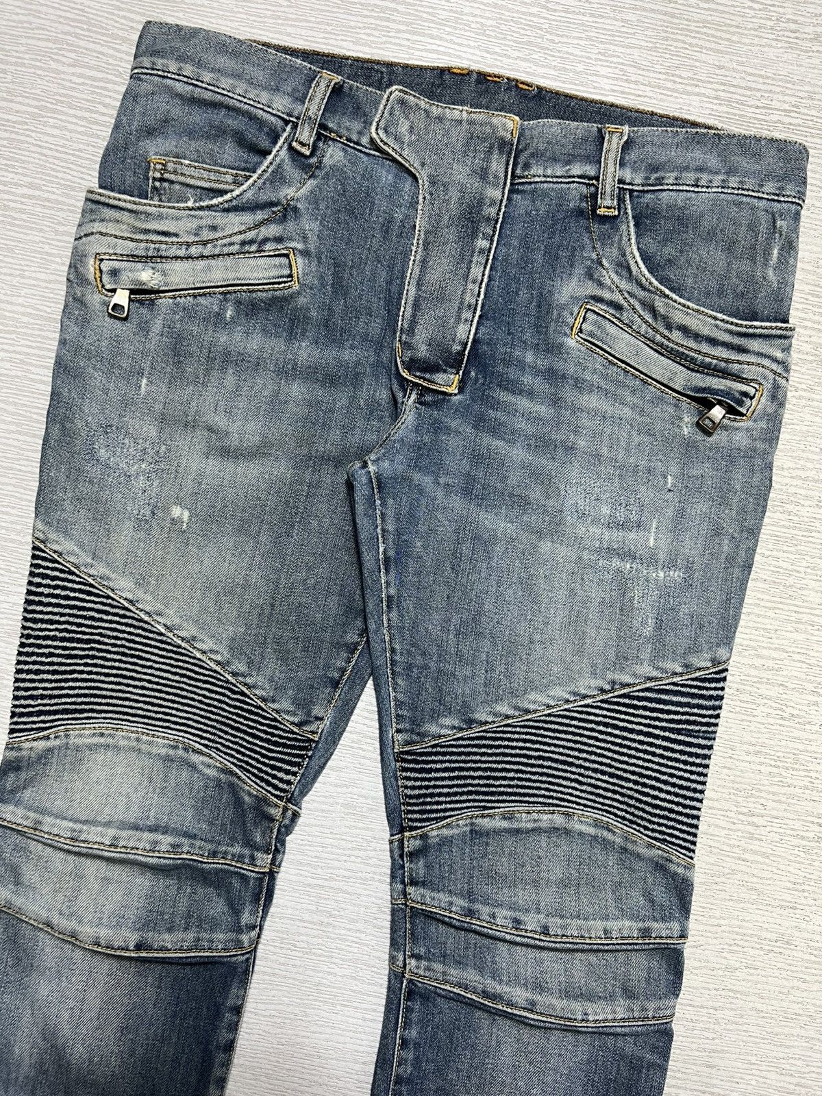 Balmain Balmain - Christophe Decarnin - Washed Biker Jeans Size US 32 / EU 48 - 3 Thumbnail