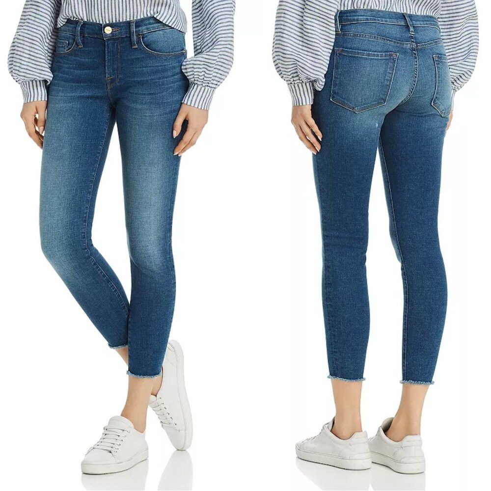 Frame FRAME Le Skinny De Jeanne Raw-Edge Skinny Jeans in Odyssey Size 26" / US 2 / IT 38 - 1 Thumbnail
