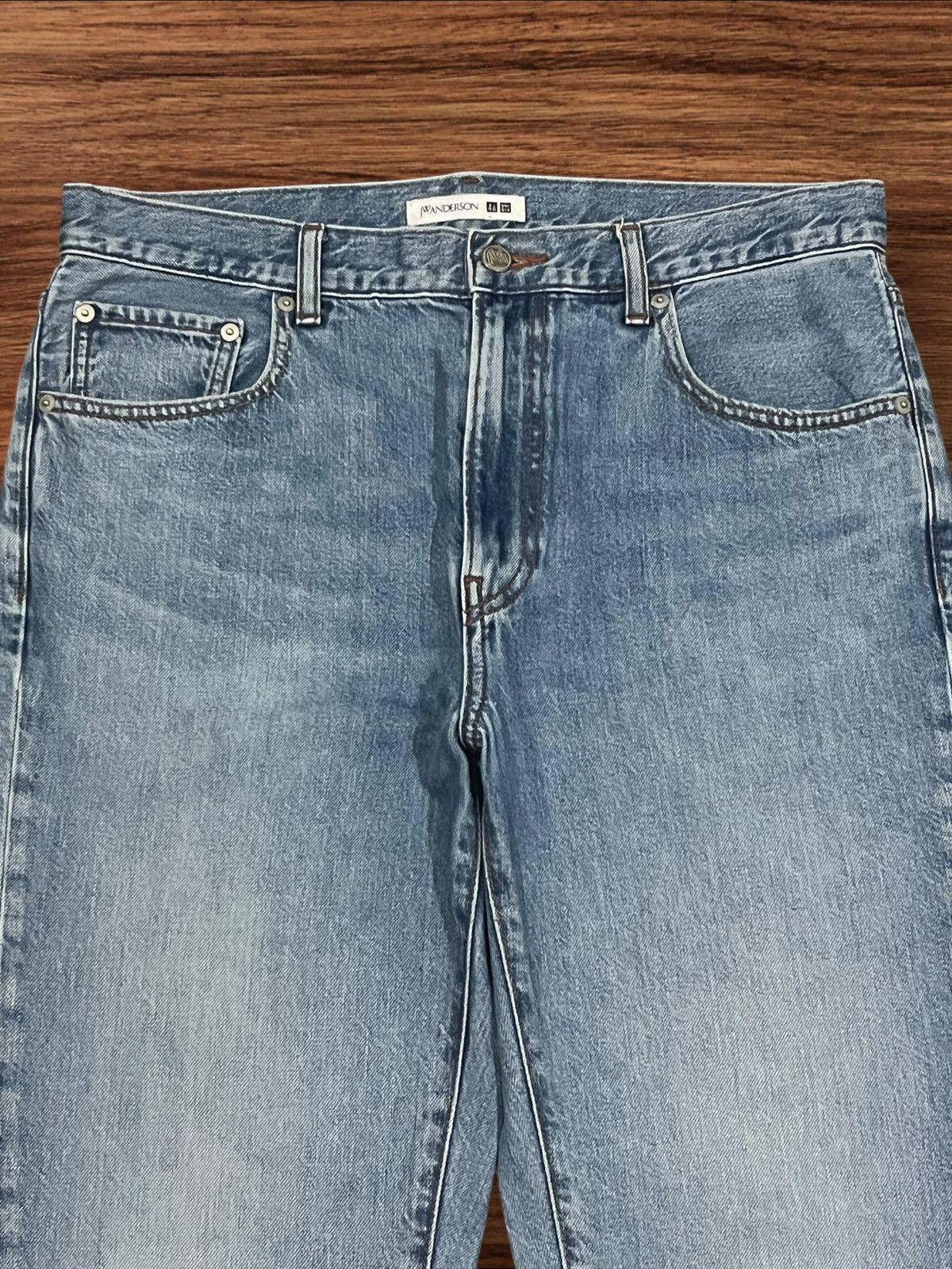 JW Anderson × Japanese Brand × Uniqlo Vintage Japan J.W Anderson x Uniqlo Blue Washed Flare Jeans Size US 33 - 4 Thumbnail