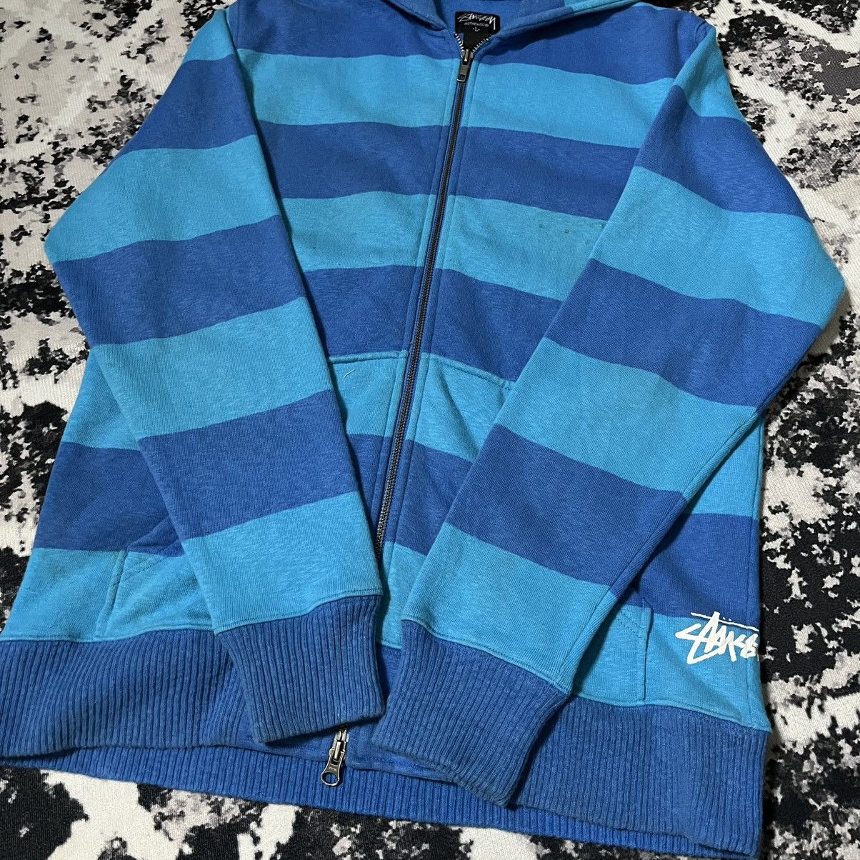 Stussy a26 Stussy Stripe Zipper Hoodie Size US L / EU 52-54 / 3 - 10 Thumbnail