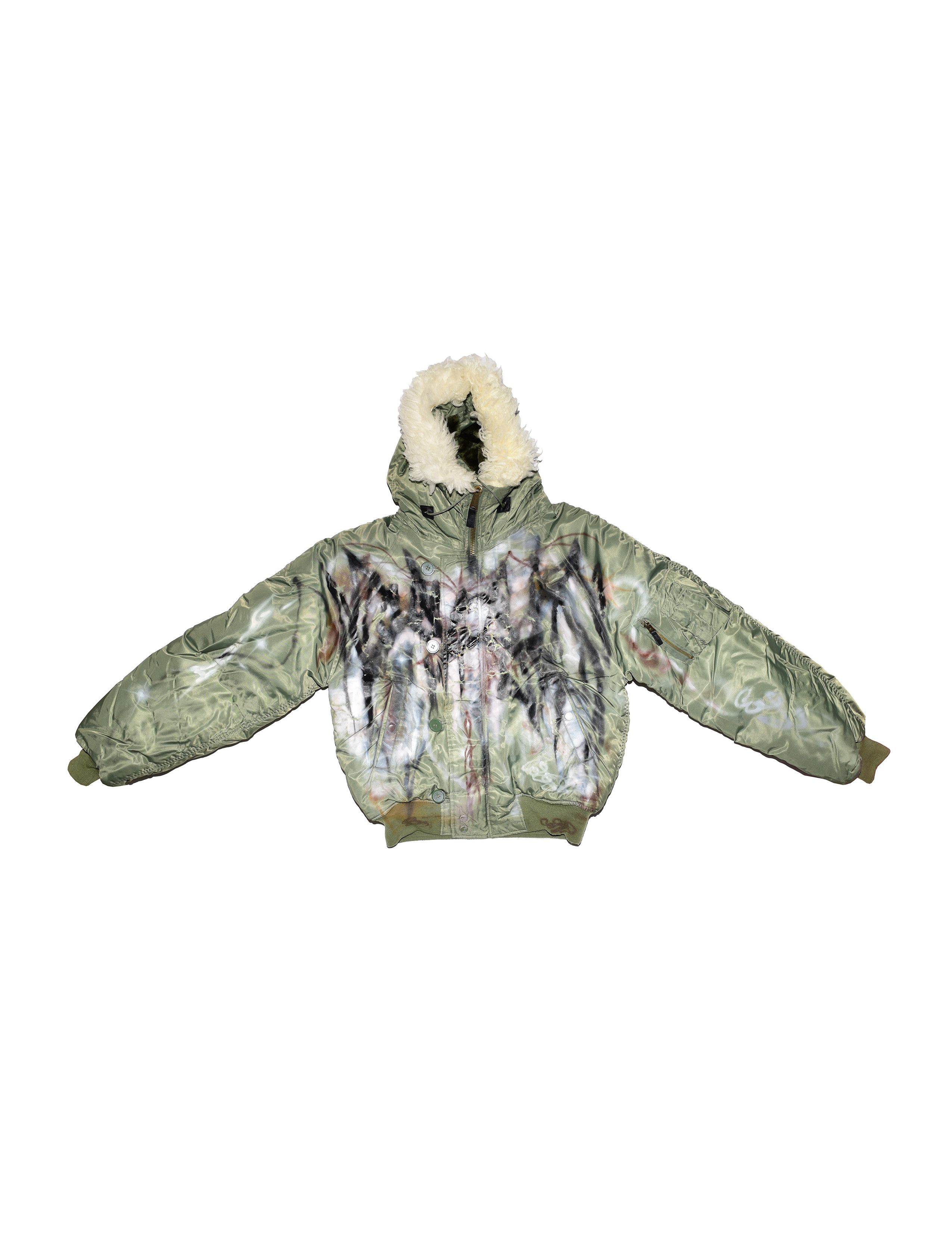 Asspizza Cold F33t Airbrush Hooded Bomber Jacket Size US XS / EU 42 / 0 - 1 Thumbnail