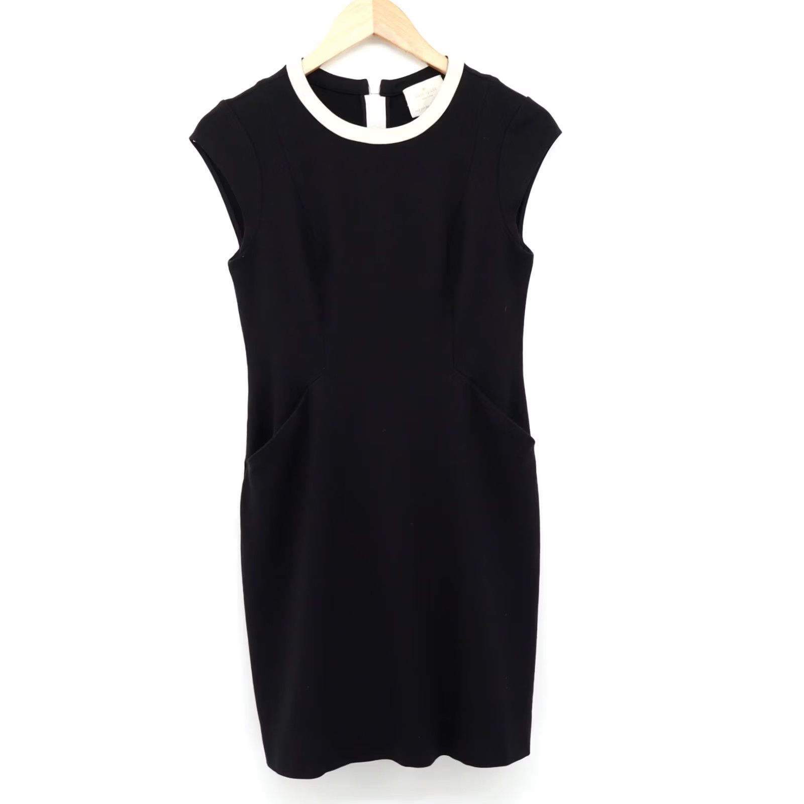 Vintage Kate Spade Women's Daria Black White Cap Sleeve Mini Sheath Dress Sz 2 Size XS / US 0-2 / IT 36-38 - 2 Thumbnail