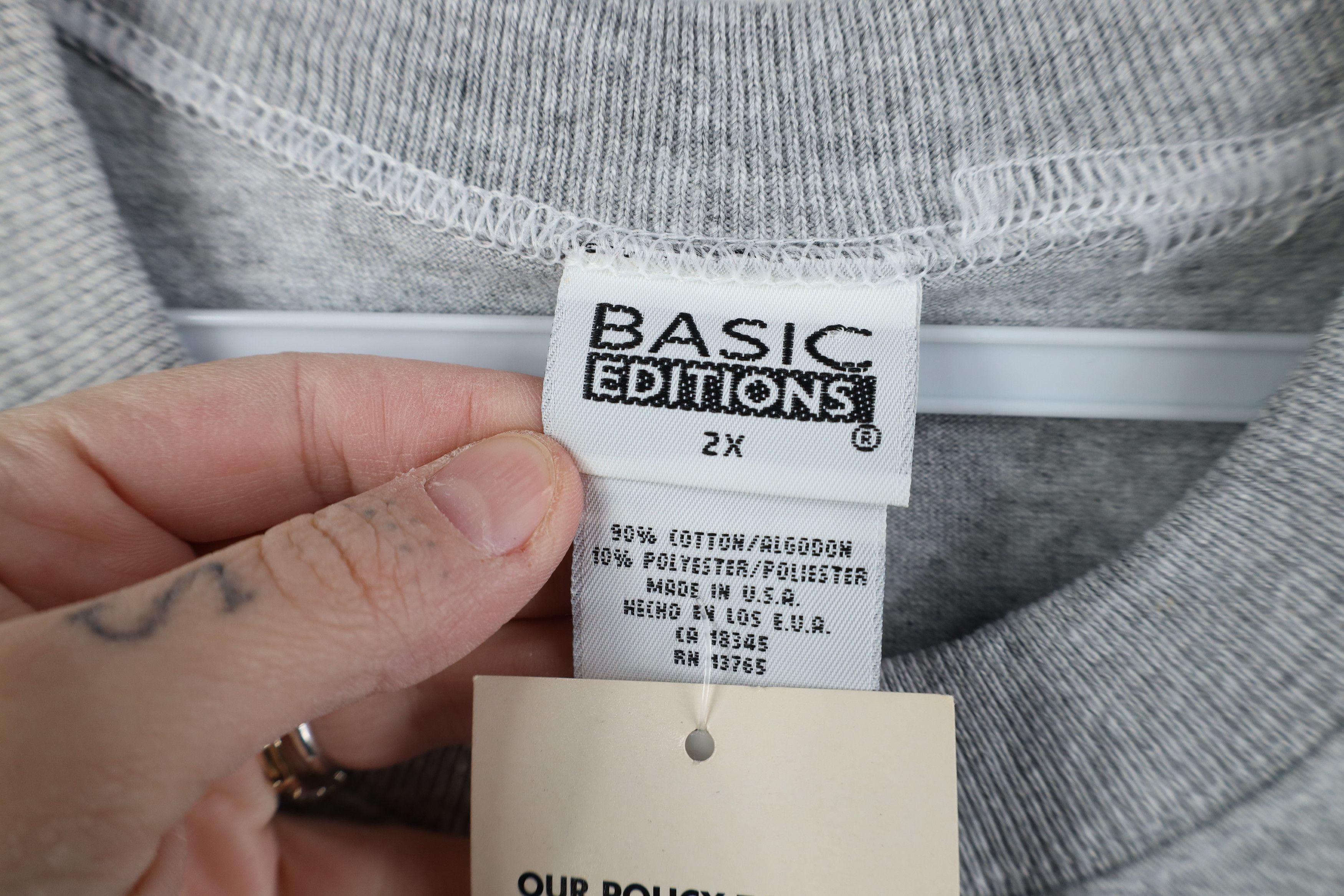 Vintage Deadstock Vintage 90s Streetwear Pocket T-Shirt Gray USA Size US XXL / EU 58 / 5 - 8 Thumbnail