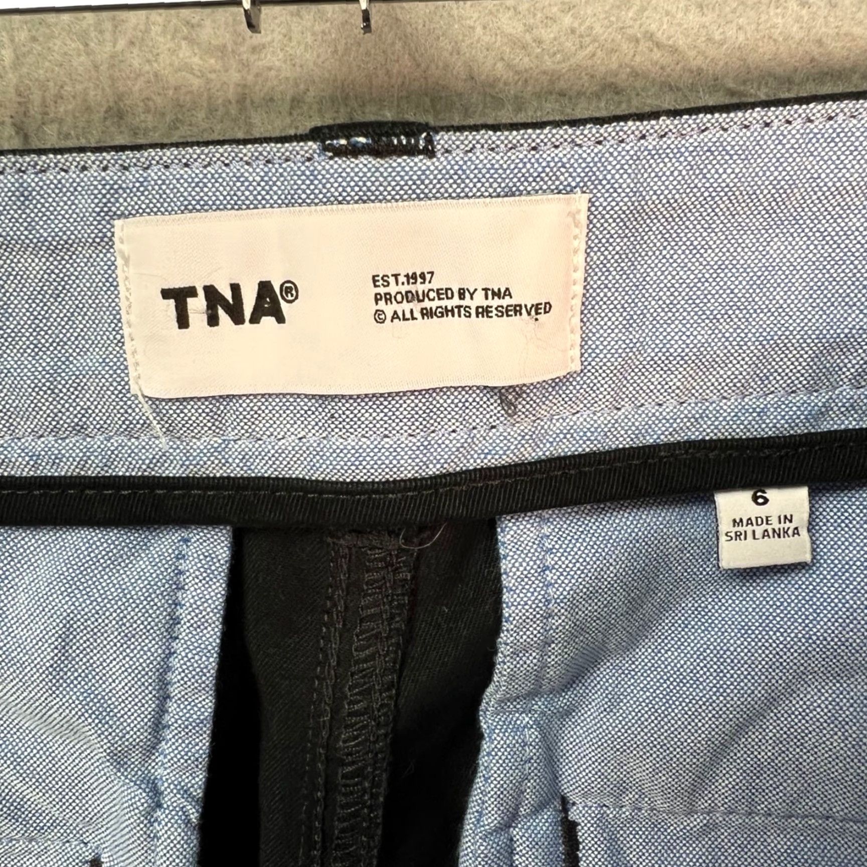 TNA TNA Womens Pants Casual Chino Straight Leg Black Cotton Elastane Flat Front Size 6 Adult Womens 30 in Waist Inseam 27 in Regular Rise High Size 28" / US 6 / IT 42 - 3 Thumbnail