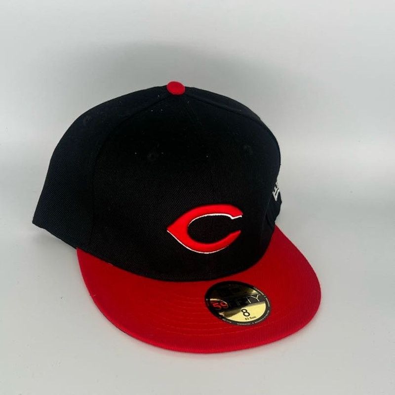 New Era Size 8 Black Red Cincinnati Reds New Era NBA 59Fifty Fitted Size ONE SIZE - 1 Thumbnail