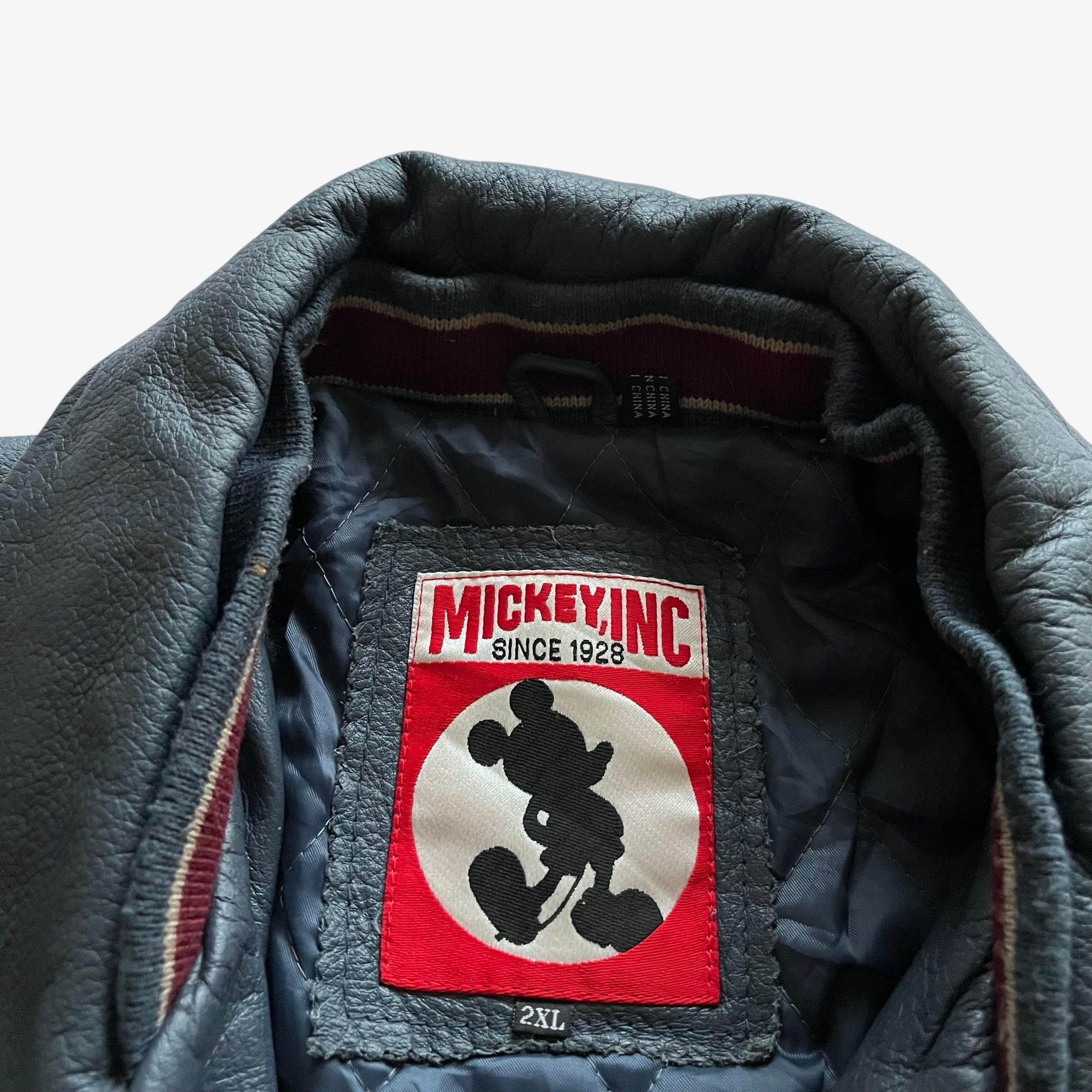 Disney Vintage 90s Men's Disney World Leather Varsity Jacket Size US XL / EU 56 / 4 - 3 Thumbnail