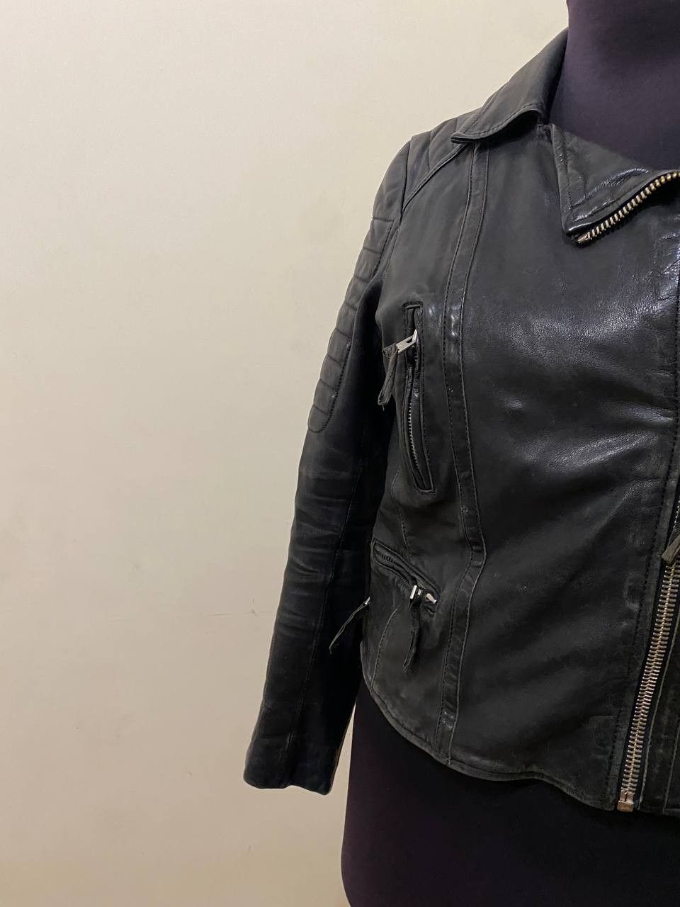 Allsaints AllSaints Italian leather biker jacket, size US 6. Size M / US 6-8 / IT 42-44 - 2 Thumbnail