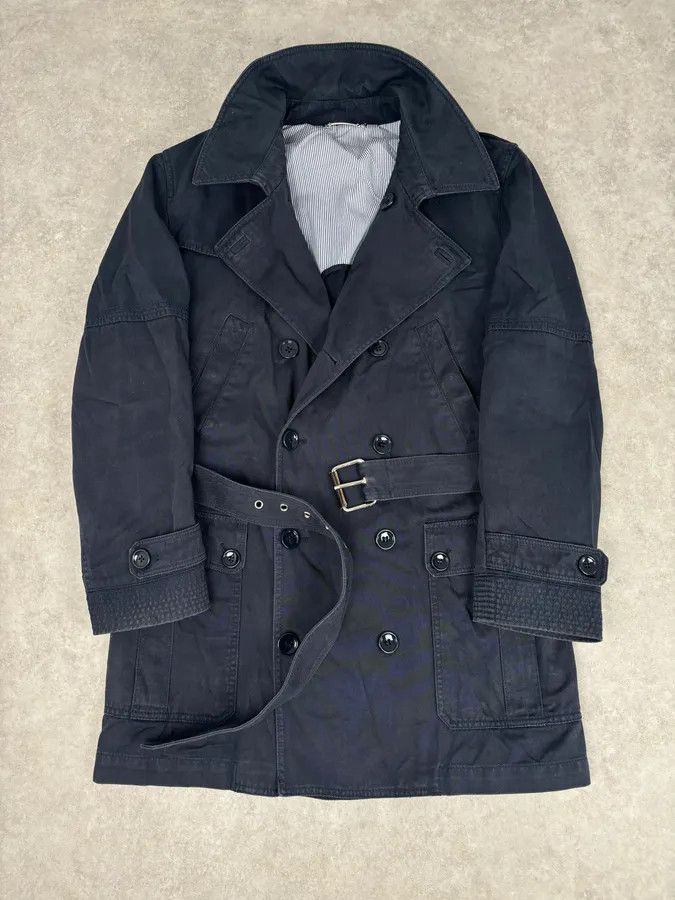 Dolce & Gabbana 2000s Dolce & Gabbana Navy Double-Breasted Cargo Trench Jacket Size US L / EU 52-54 / 3 - 9 Thumbnail