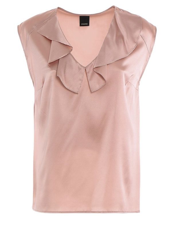 Pinko Pinko Women’s Sleeveless Blouse/Top, Pink Silk Blend Size L / US 10 / IT 46 - 3 Thumbnail