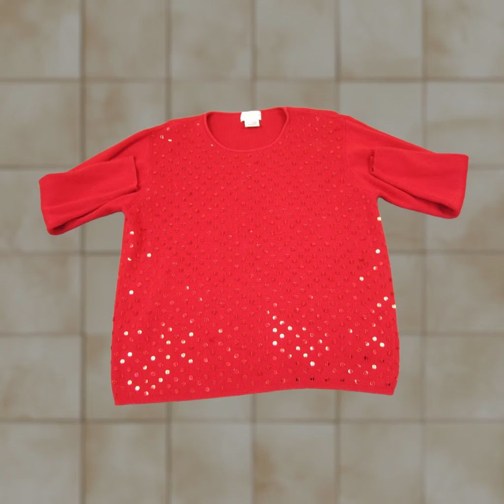 Vintage VINTAGE Jaclyn Smith Sweater Womens XL Red Sequin Silk Angora 90s Size XL / US 12-14 / IT 48-50 - 1 Thumbnail