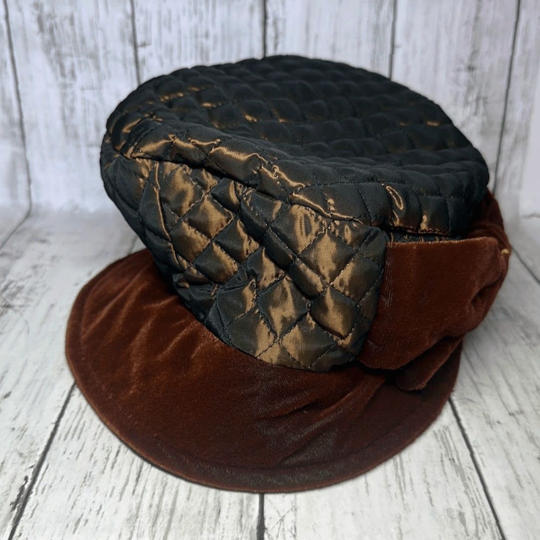 Vintage VINTAGE Diahann Carol Brown Quilted Velvet Hat Bucket Hat One Size Women Purple Brown Scala Size ONE SIZE - 5 Thumbnail