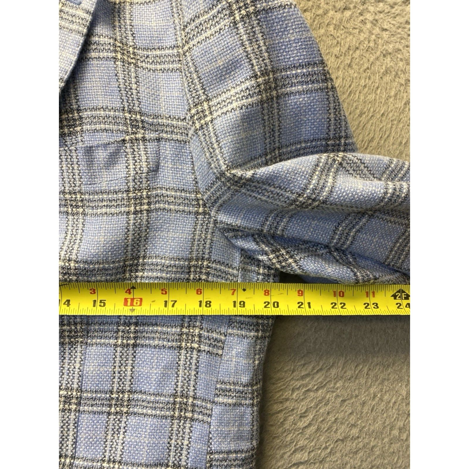 Tailorbyrd Tailorbyrd Blazer Mens Adult 40R Blue Windowpane Check Sport Coat Two-Button Notch Lapel Double-Vented Size 40R - 5 Thumbnail