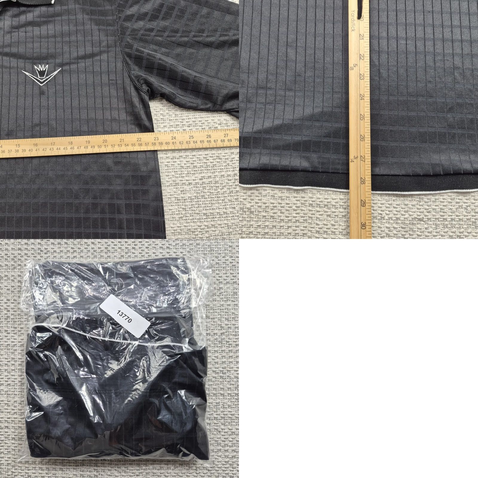 Vintage Rollin Hard Polo Shirt Mens L Black Check 1/4 Zip Jersey Knit Casual USA Polo Short Sleeve Size US L / EU 52-54 / 3 - 8 Thumbnail