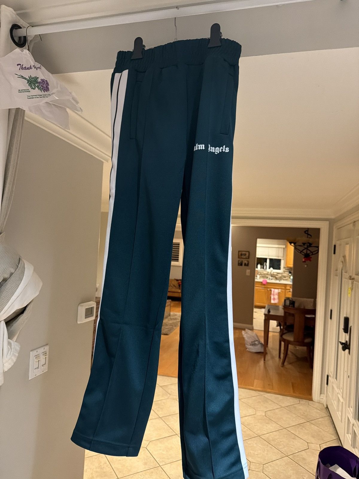 Palm Angels Palm angels green white track pants medium Size US 30 / EU 46 - 1 Thumbnail