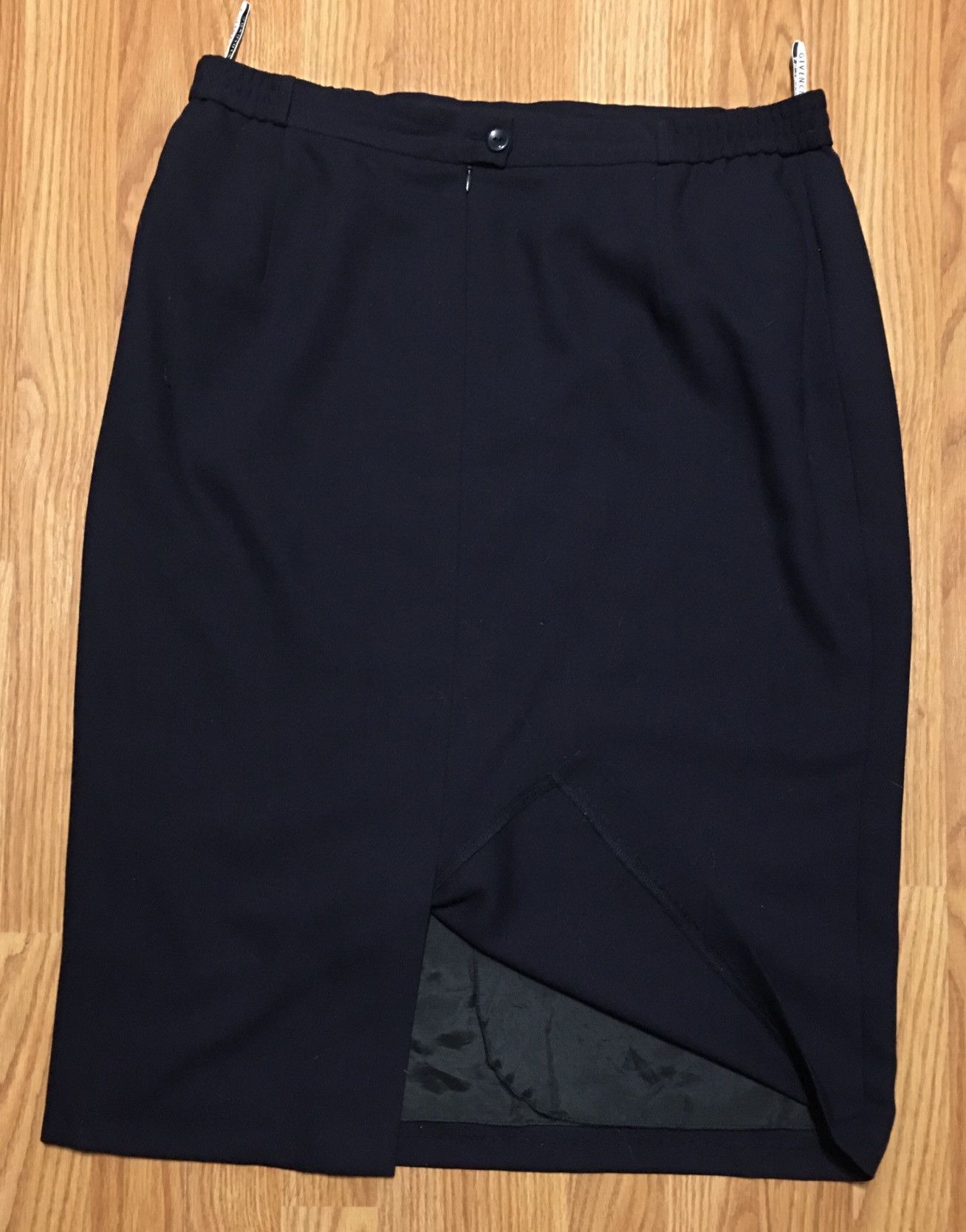 Givenchy × Vintage Givenchy Vintage Dark Blue Wool Blend Long Skirt US16 EU46 Size 38" / US 16 / IT 52 - 6 Thumbnail