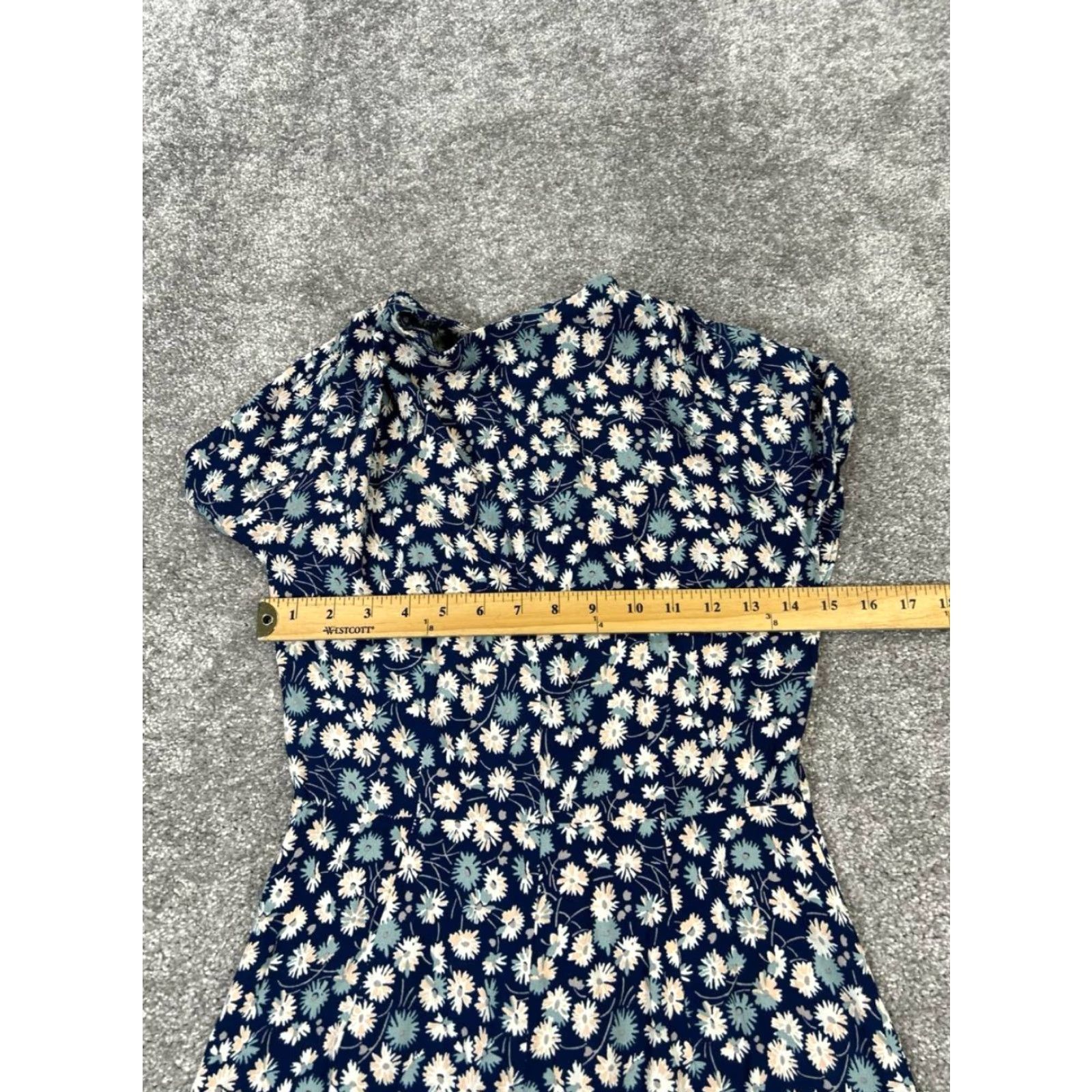 Madewell Madewell Dress Womens 0 Blue Pink Floral Blouson Short Sleeve V-Neck Pullover Lined Summer Spring Casual Womens Size XS / US 0-2 / IT 36-38 - 5 Thumbnail