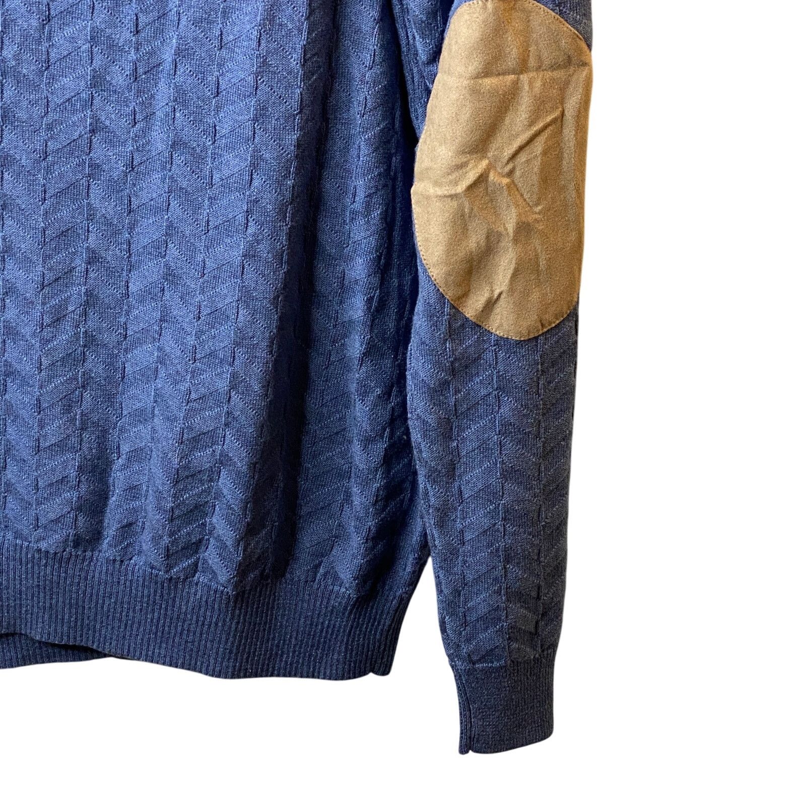 Tasso Elba Tasso Elba Moonlite Blue Chevron Knit Crewneck Sweater XL Size US XL / EU 56 / 4 - 6 Thumbnail