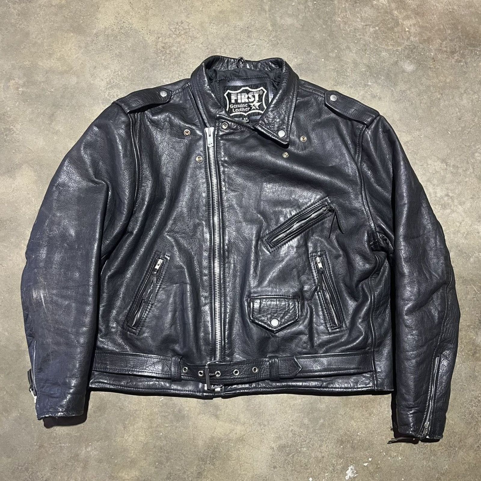 Leather Jacket × Streetwear × Vintage Vintage 90s First