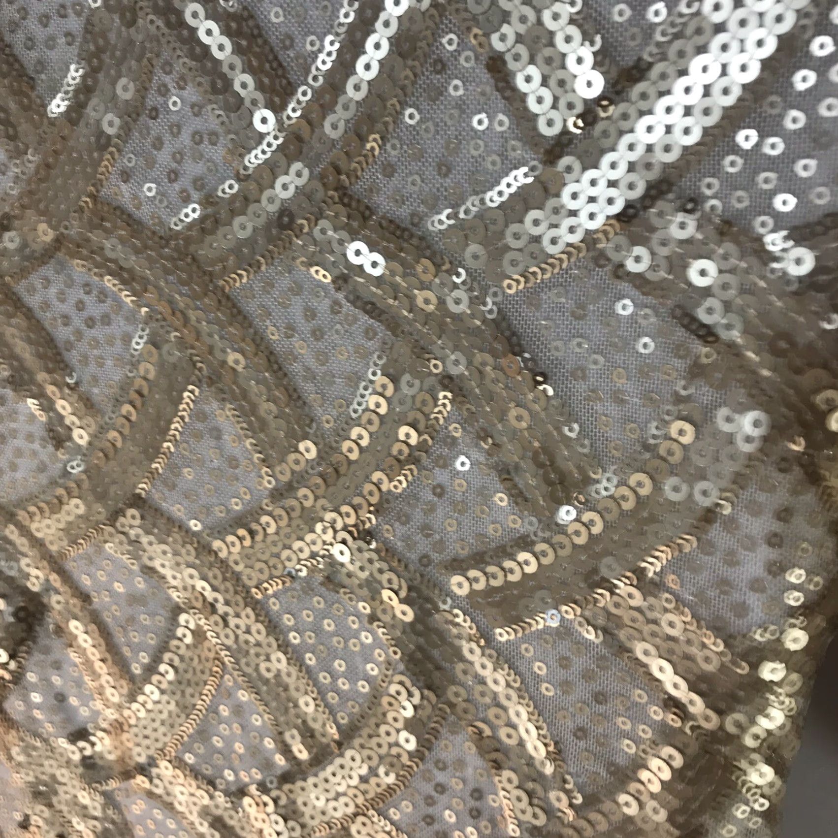 Vintage As You Wish Gold/Wht Sequin Covered 3/4 Sleeve Formal Dress Womens Size M Size M / US 6-8 / IT 42-44 - 5 Thumbnail
