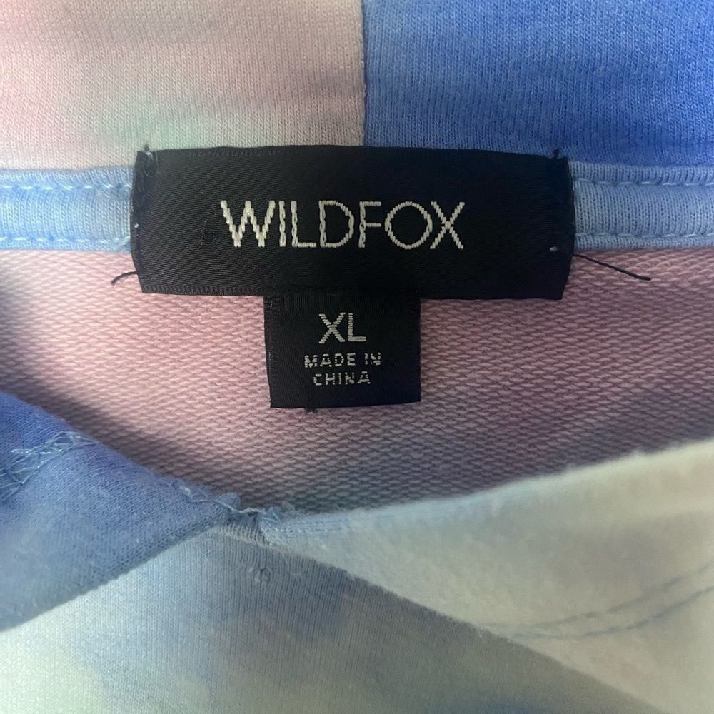 Wildfox Wildfox Women’s XL Cropped Tie Dye Hoodie Sweatshirt Blue Pi Size XL / US 12-14 / IT 48-50 - 4 Thumbnail