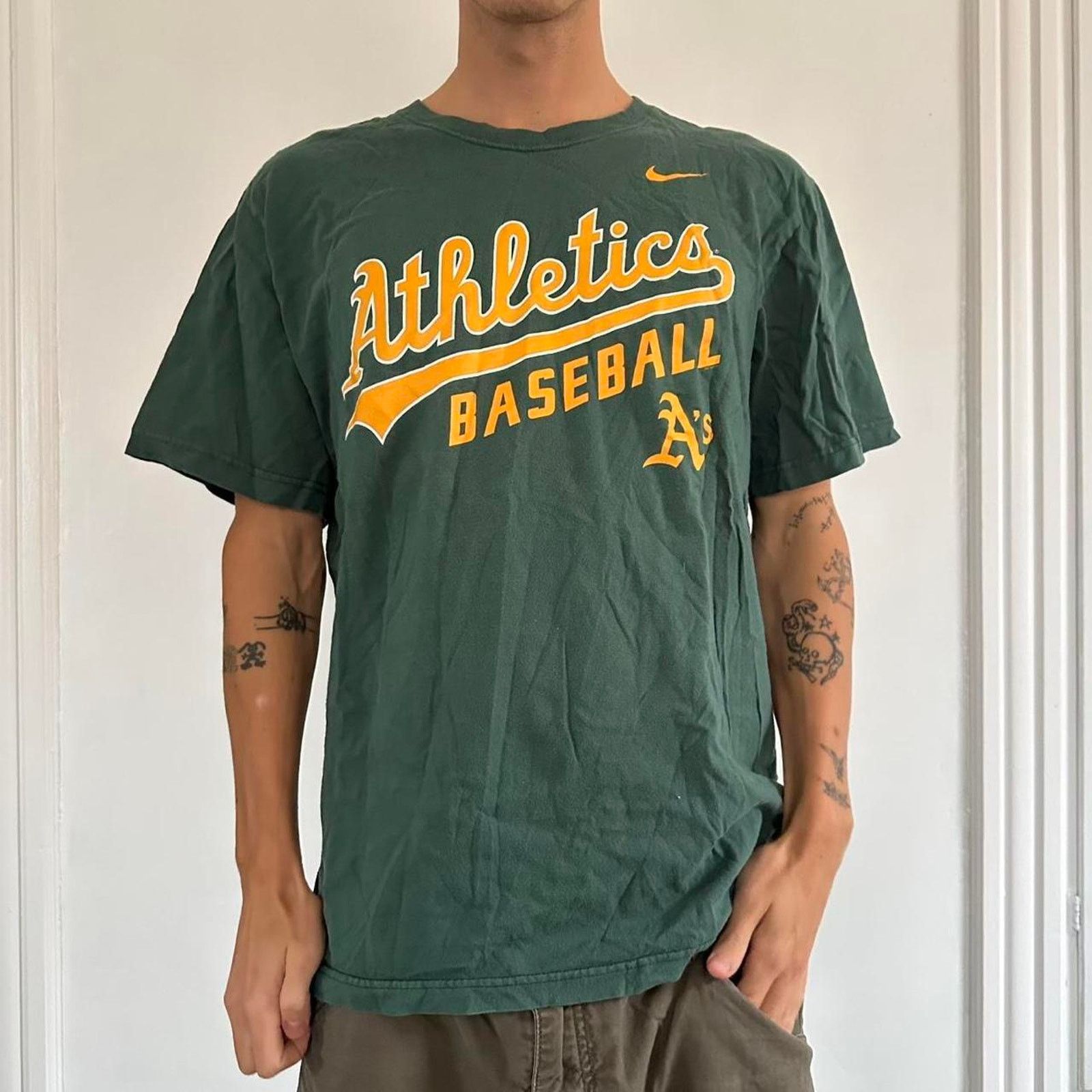 Nike Vintage 00s Nike Oakland Athletics A’s Baseball MLB Shirt Size US M / EU 48-50 / 2 - 2 Thumbnail