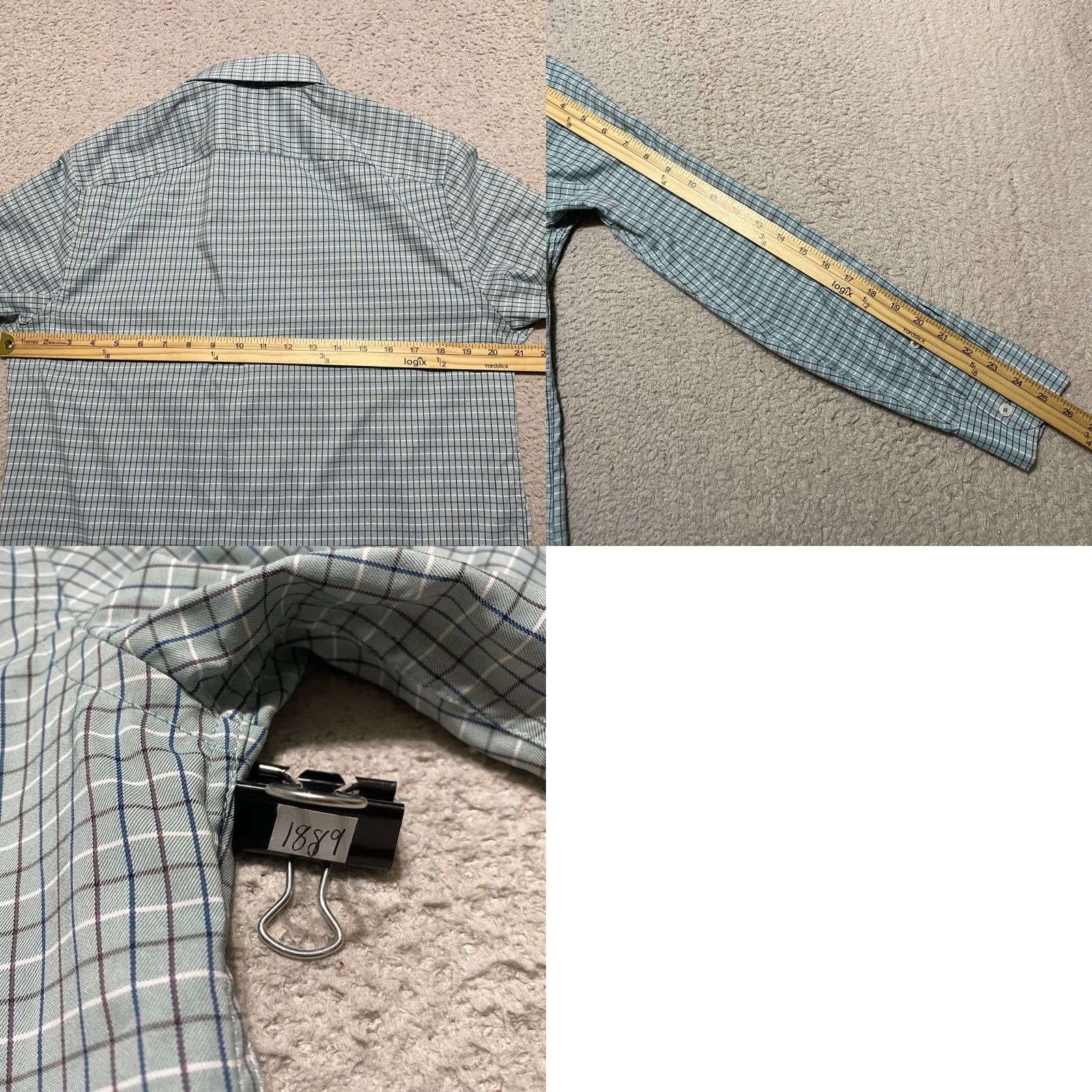 UNTUCKit UNTUCKit Shirt Mens Medium Gray Plaid Long Sleeve Button-Down Slim Fit Polyester Size US M / EU 48-50 / 2 - 8 Thumbnail