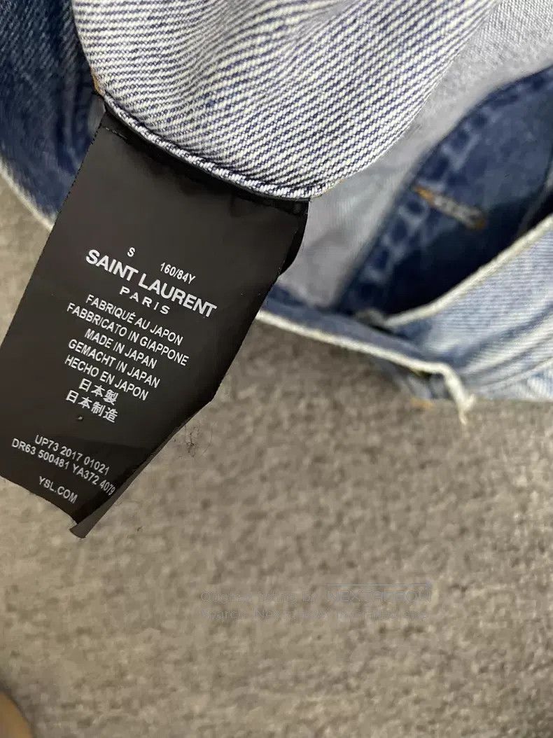Saint Laurent Paris Saint Laurent Paris Blue Washed Medal Embroidered Denim Ja Size US S / EU 44-46 / 1 - 6 Thumbnail