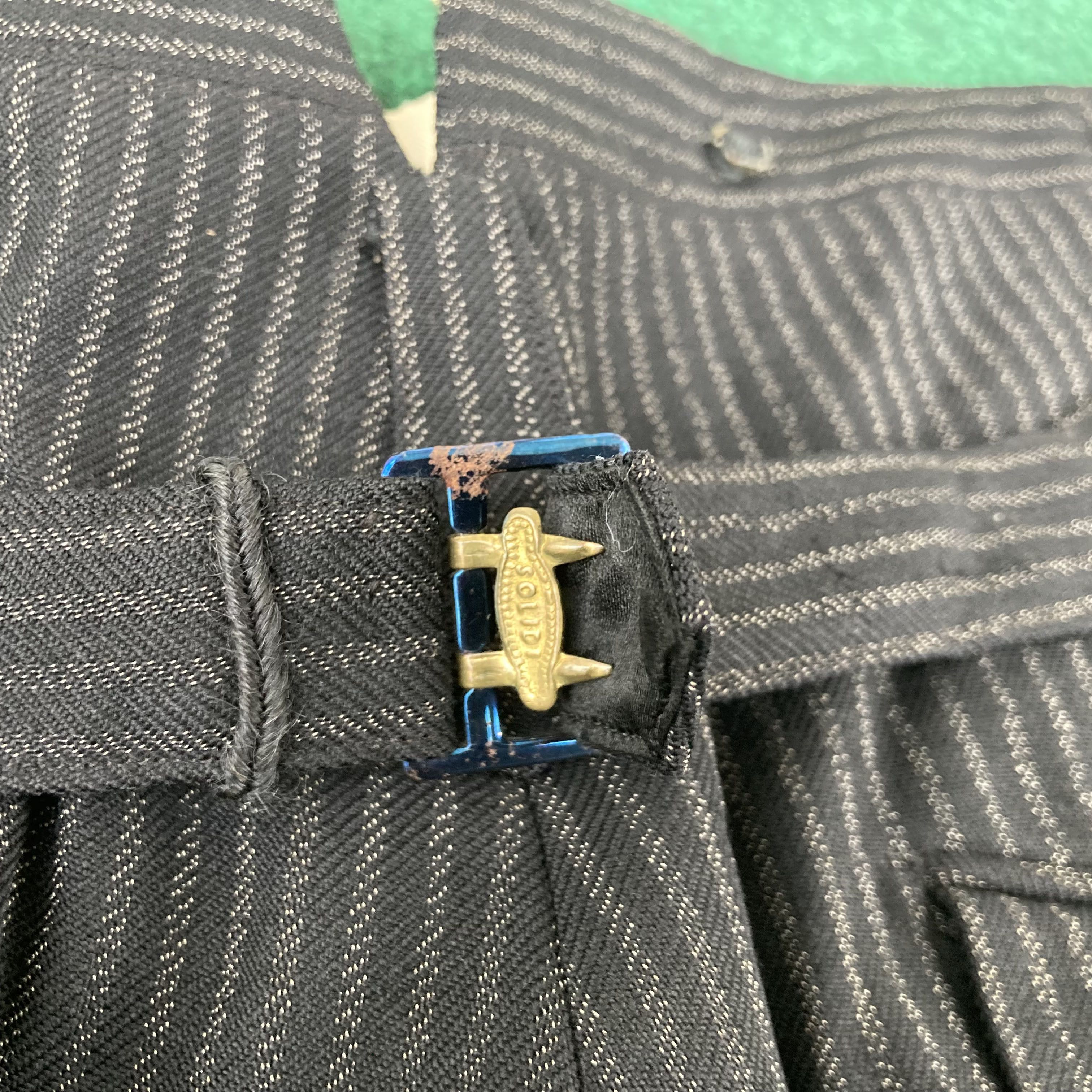 Japanese Brand × Vintage Vtg Hickory Pant Buckle Back Button 60s 70s Workwear Jeans Size US 32 / EU 48 - 13 Thumbnail