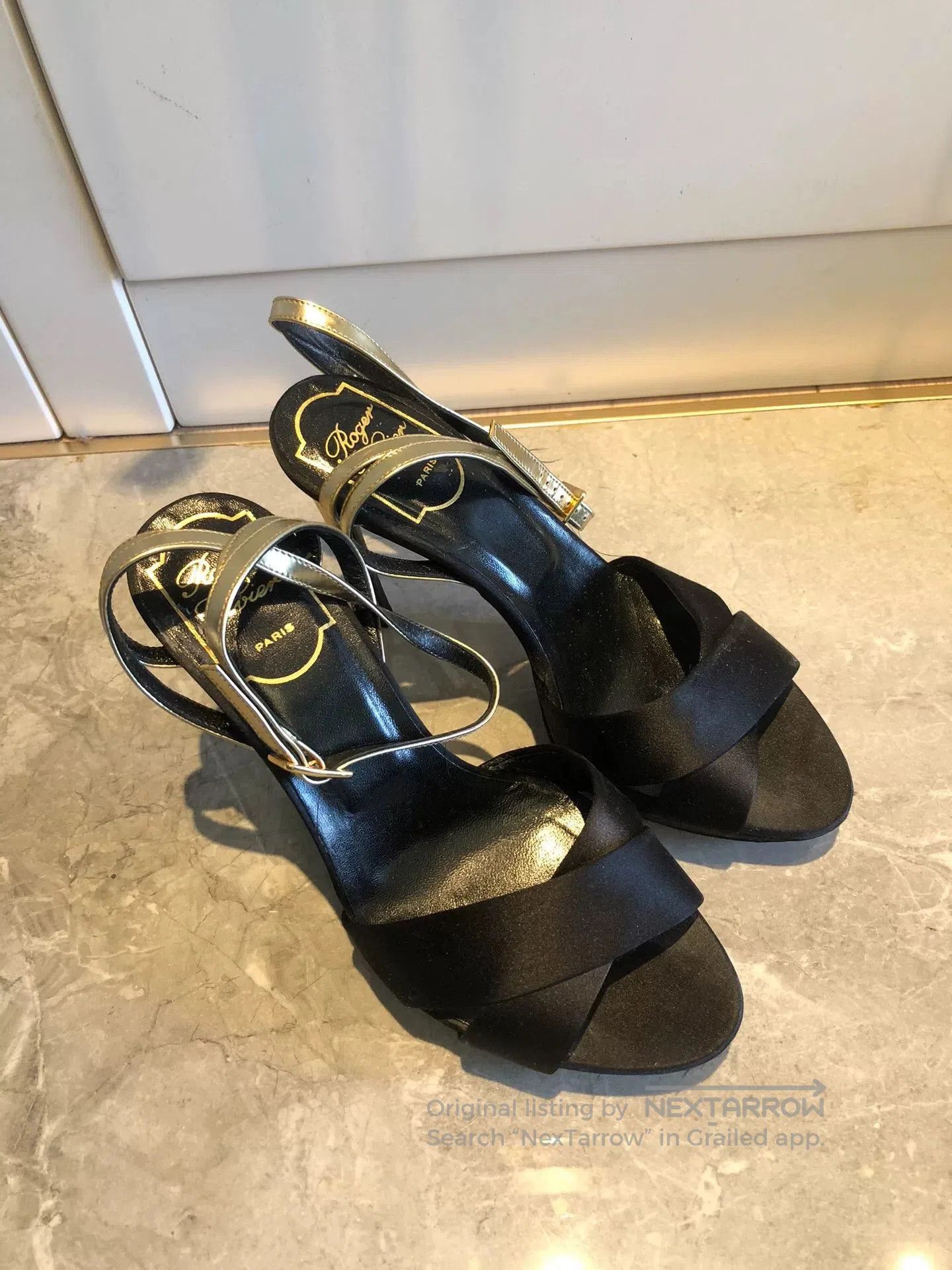 Roger Vivier Roger Vivier Gold Strap Platform Heel Sandal. Size US 4.5 / IT 34.5 - 1 Thumbnail