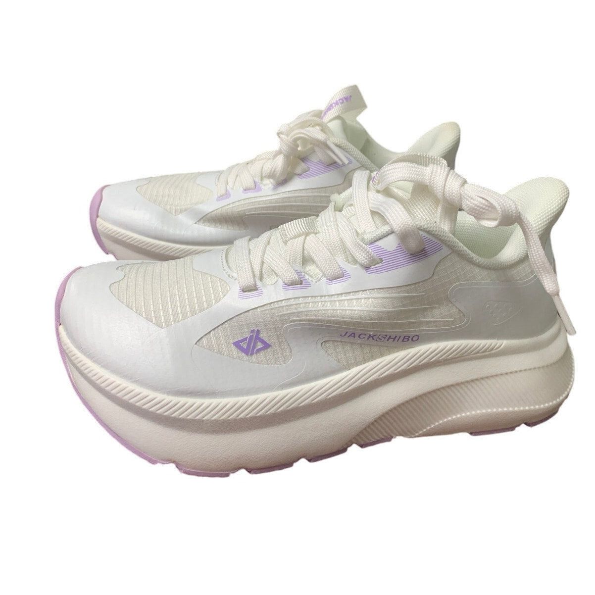 Other Jackshibo Women's Size 7 White Lace-Up Athletic Shoes Size US 7 / IT 37 - 1 Thumbnail