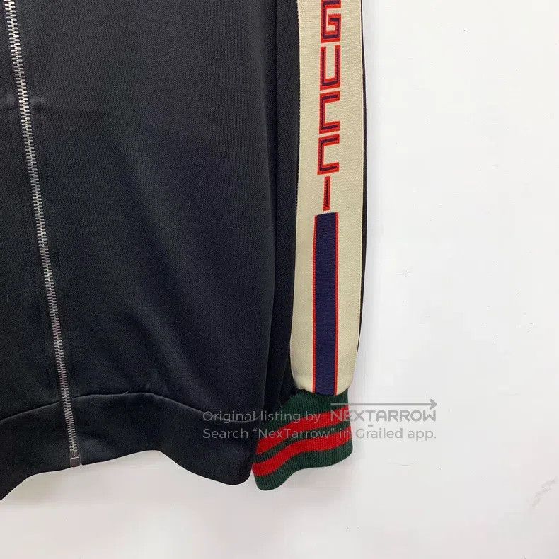 Gucci Gucci Black side striped stand-up collar zipper long-sleev Size US L / EU 52-54 / 3 - 4 Thumbnail