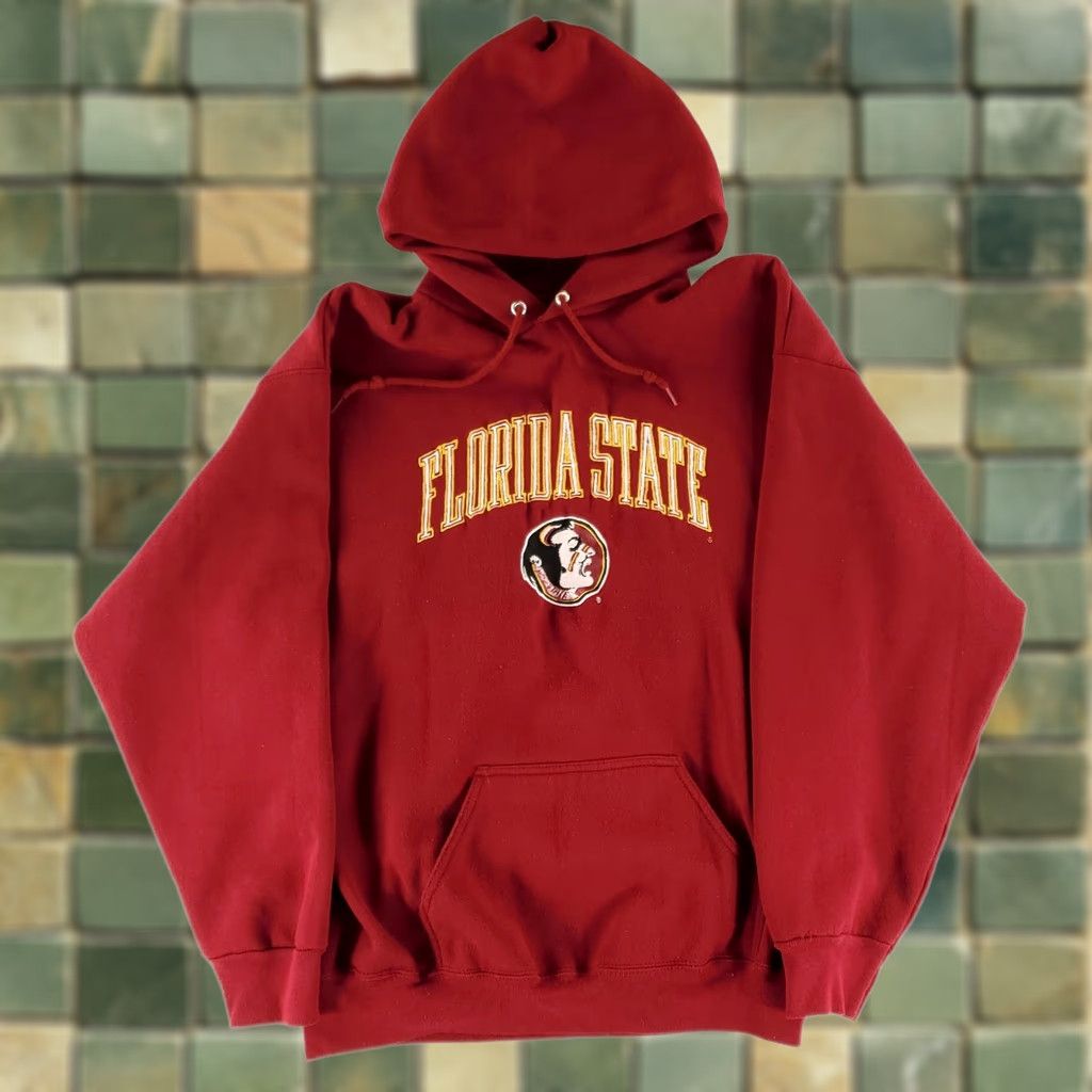 Logo 7 VINTAGE Florida State University FSU Seminoles Hoodie Logo 7 Mens XL Red Pullover 80s 90s Size US XL / EU 56 / 4 - 1 Thumbnail