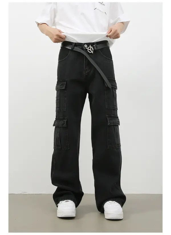 Japanese Brand Midori x Yura Vintage loose washed multi-pocket cargo jeans Size US 32 / EU 48 - 6 Thumbnail
