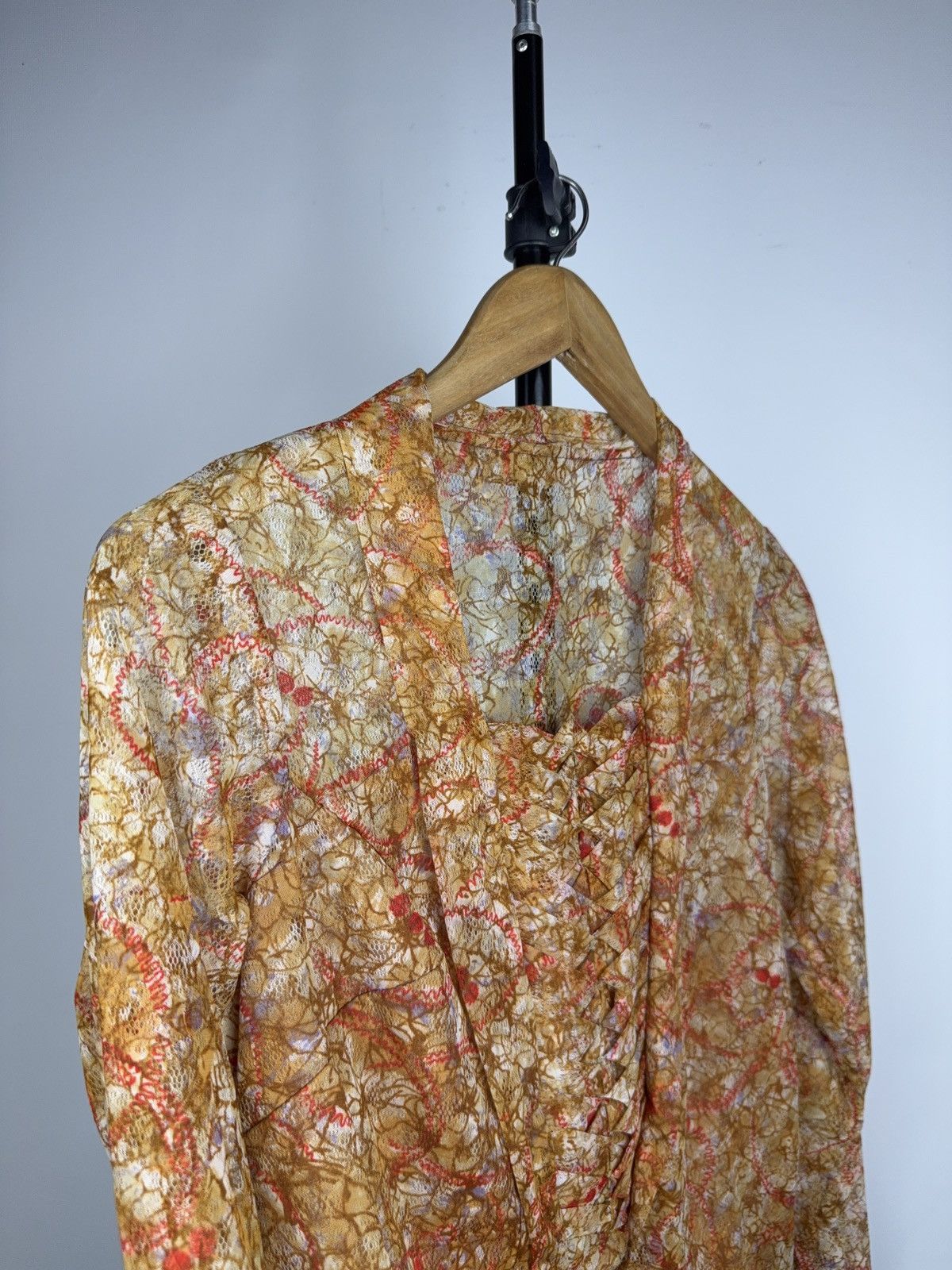 Japanese Brand 00s Y2K Archive Lace Mesh Blouse Gaultier Style Sheer Top Size S / US 4 / IT 40 - 3 Thumbnail