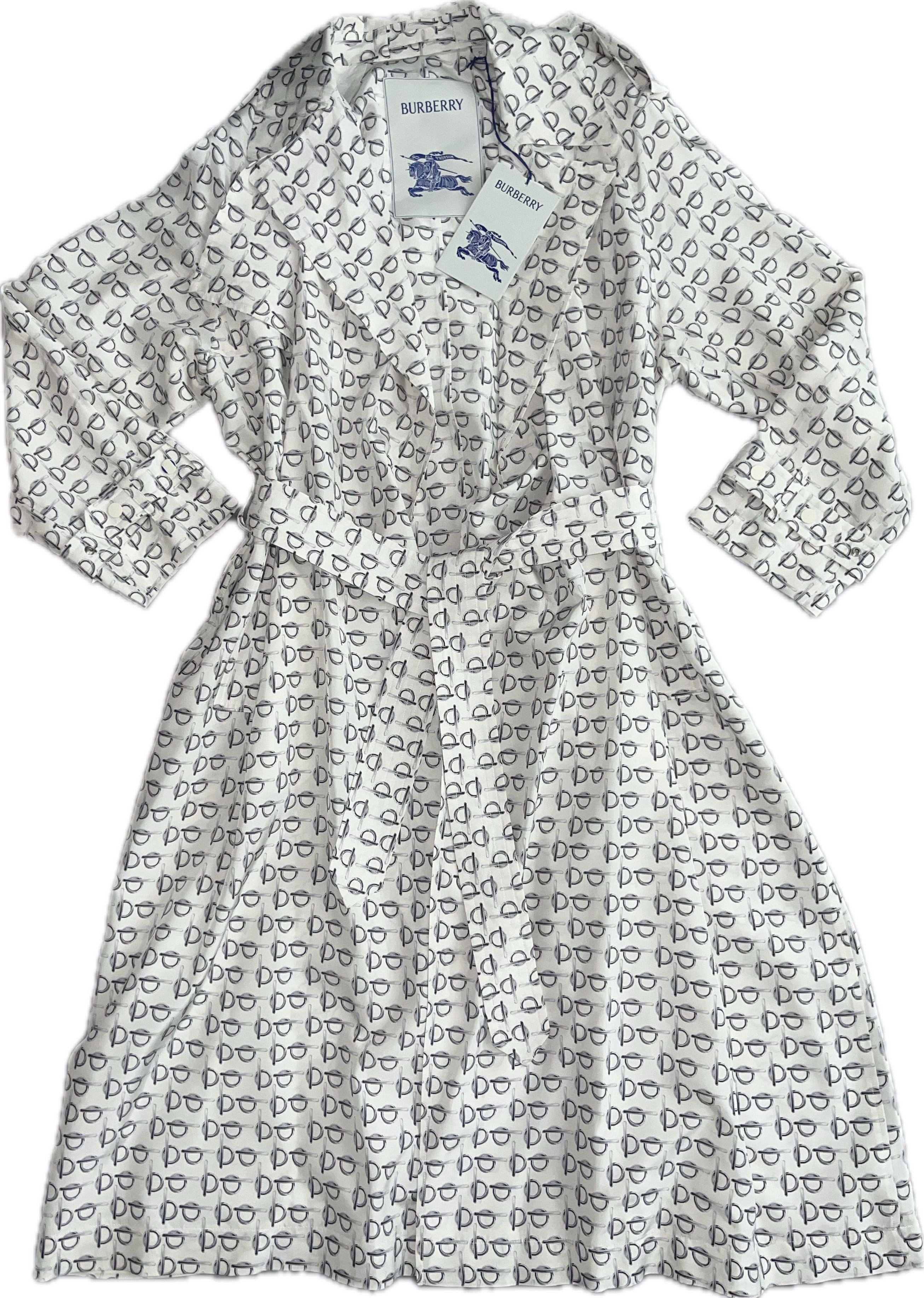 Burberry Prorsum B Print Silk Long Trench Coat BNWT Size M / US 6-8 / IT 42-44 - 1 Thumbnail
