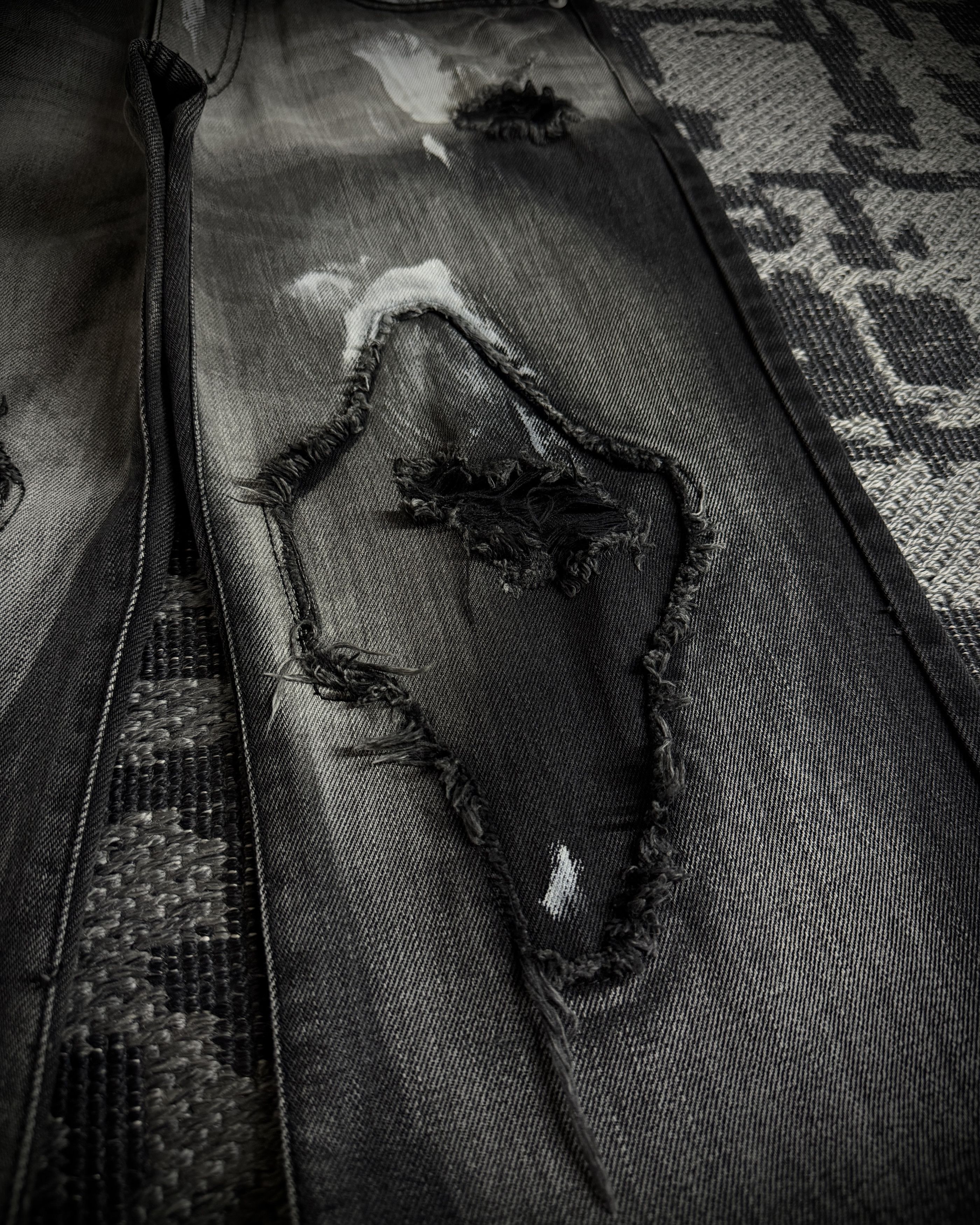 semanticdesign Semantic Design Washed Black Distressed Bootcut Jeans Size US 30 / EU 46 - 4 Thumbnail