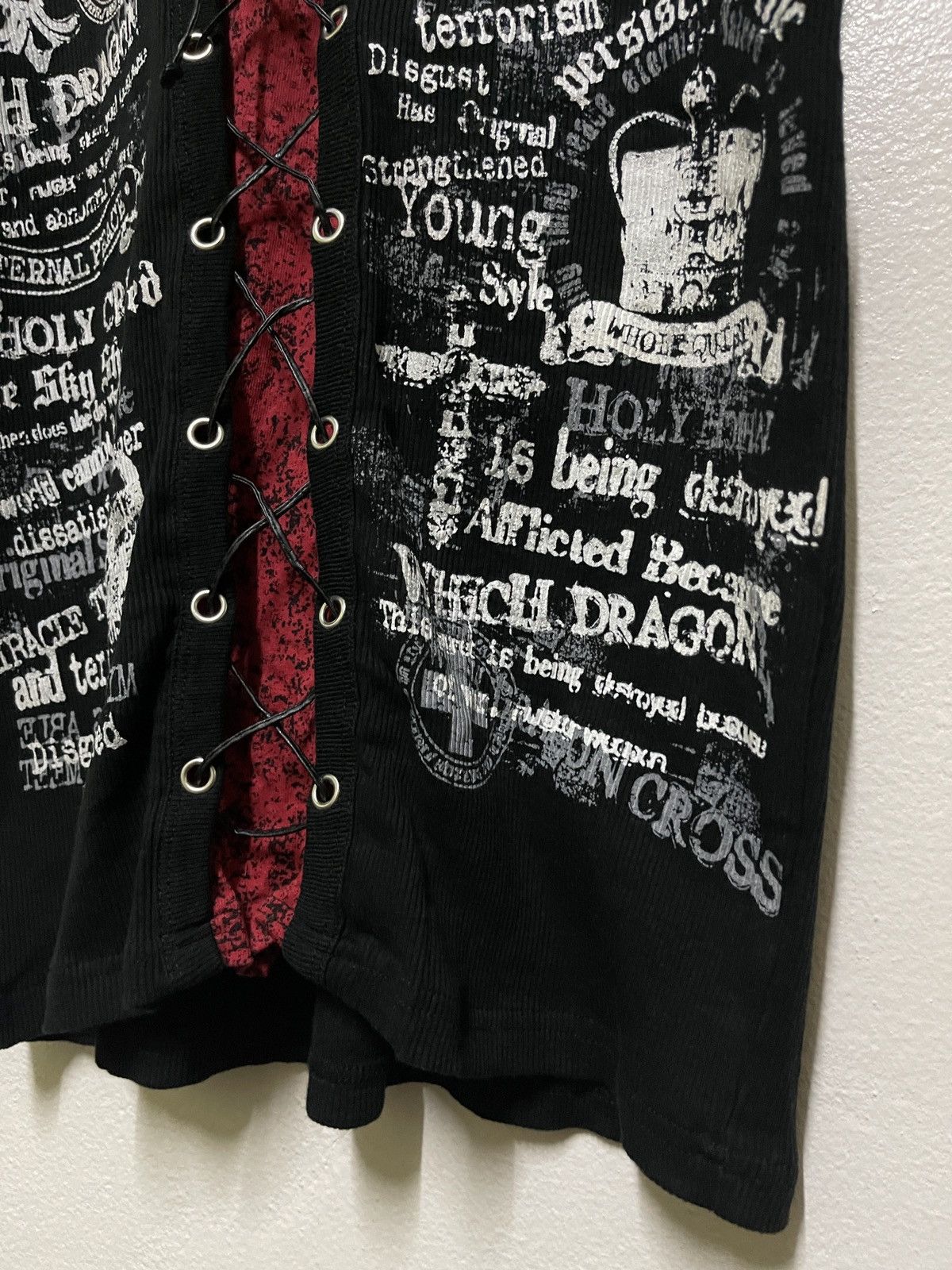 Japanese Brand Beaumere Lace Up Poem Punk T Shirt Size US L / EU 52-54 / 3 - 8 Thumbnail